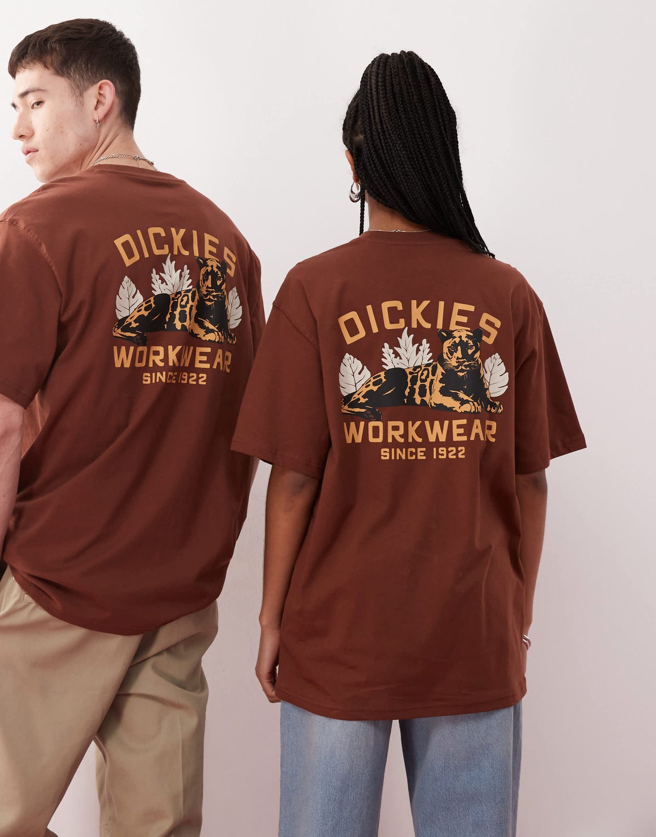 Dickies panther graphic back print t-shirt in cappuccino brown- exclusive to ASOS