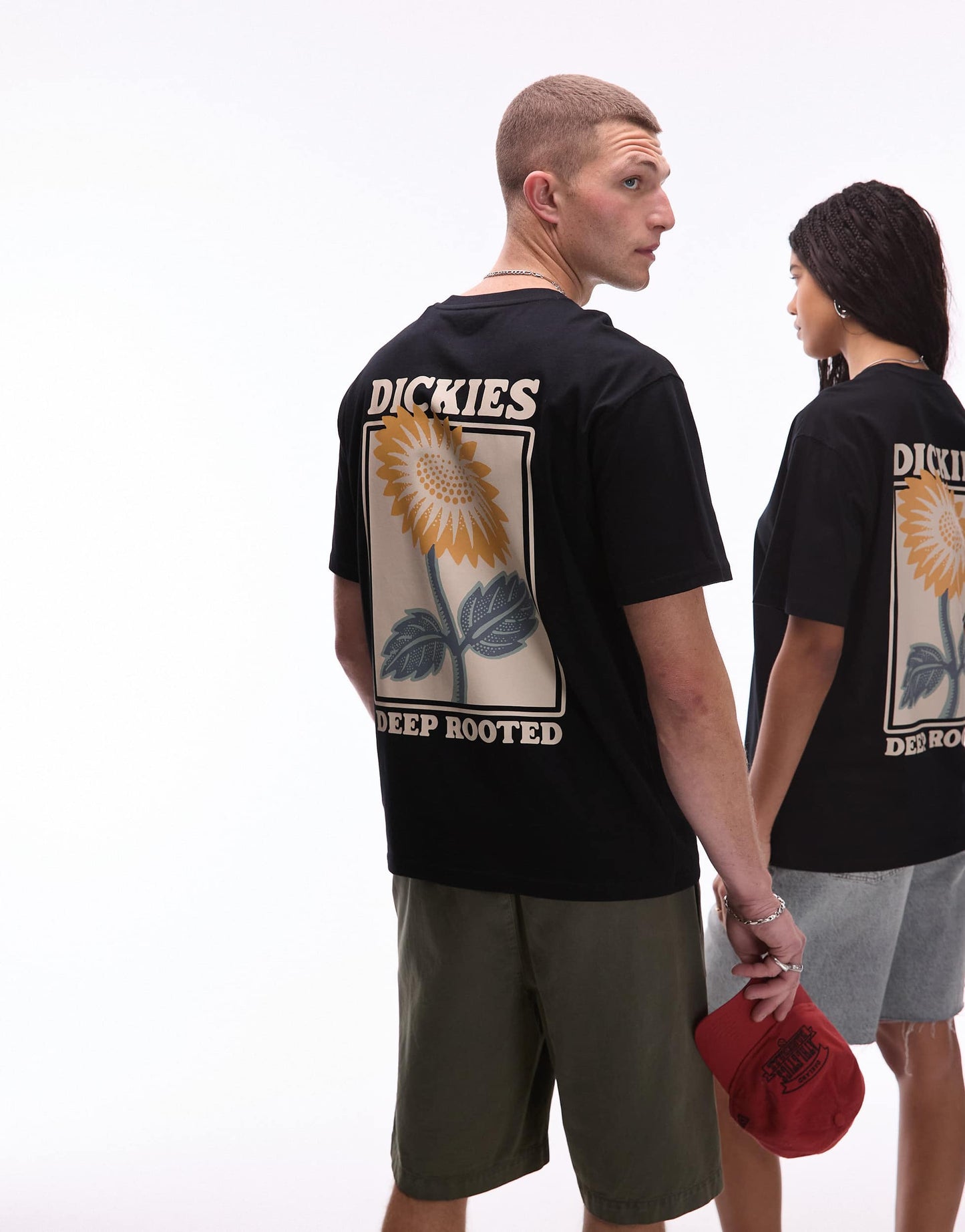 Dickies sunflower graphic back print t-shirt in black- exclusive to ASOS