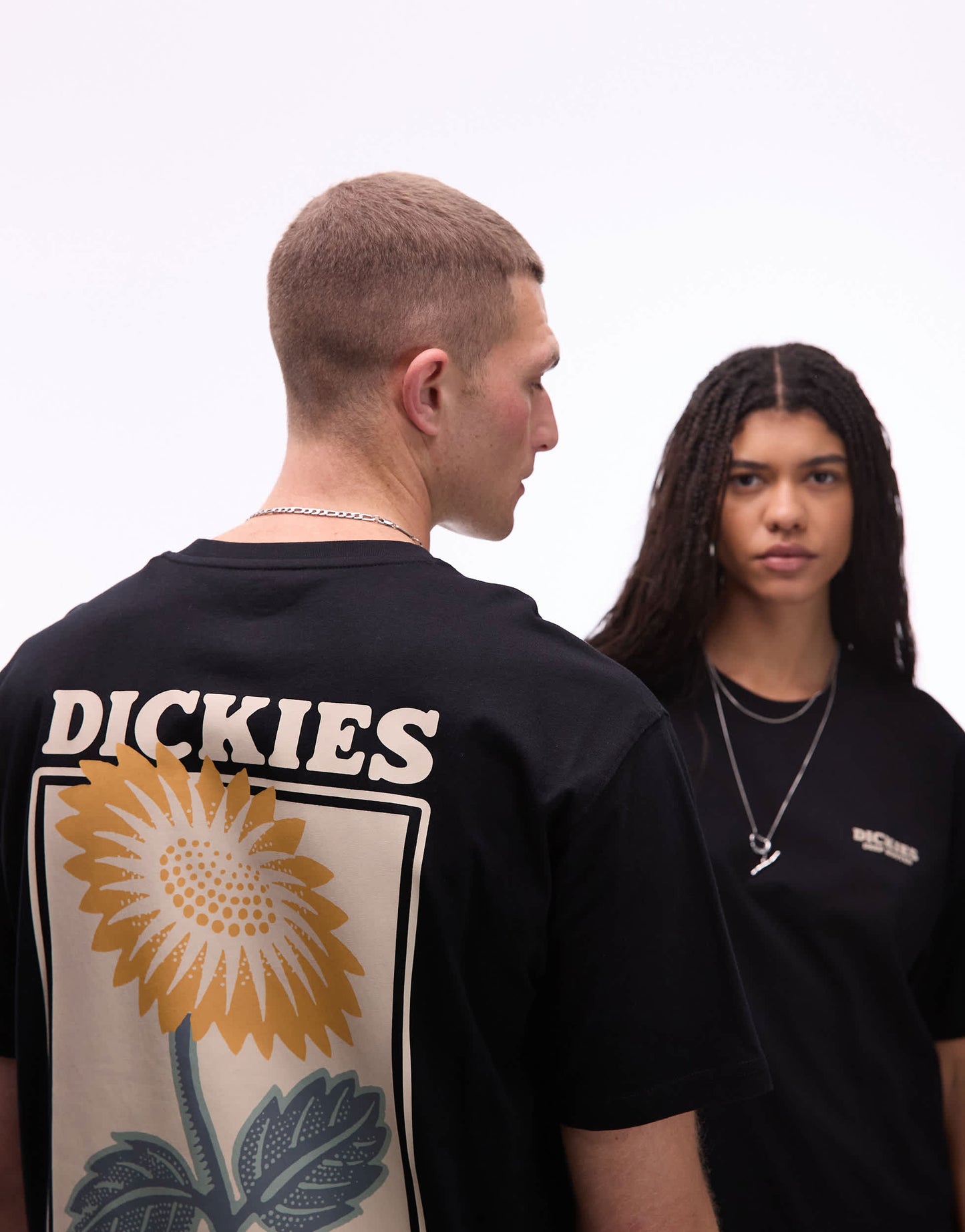 Dickies sunflower graphic back print t-shirt in black- exclusive to ASOS