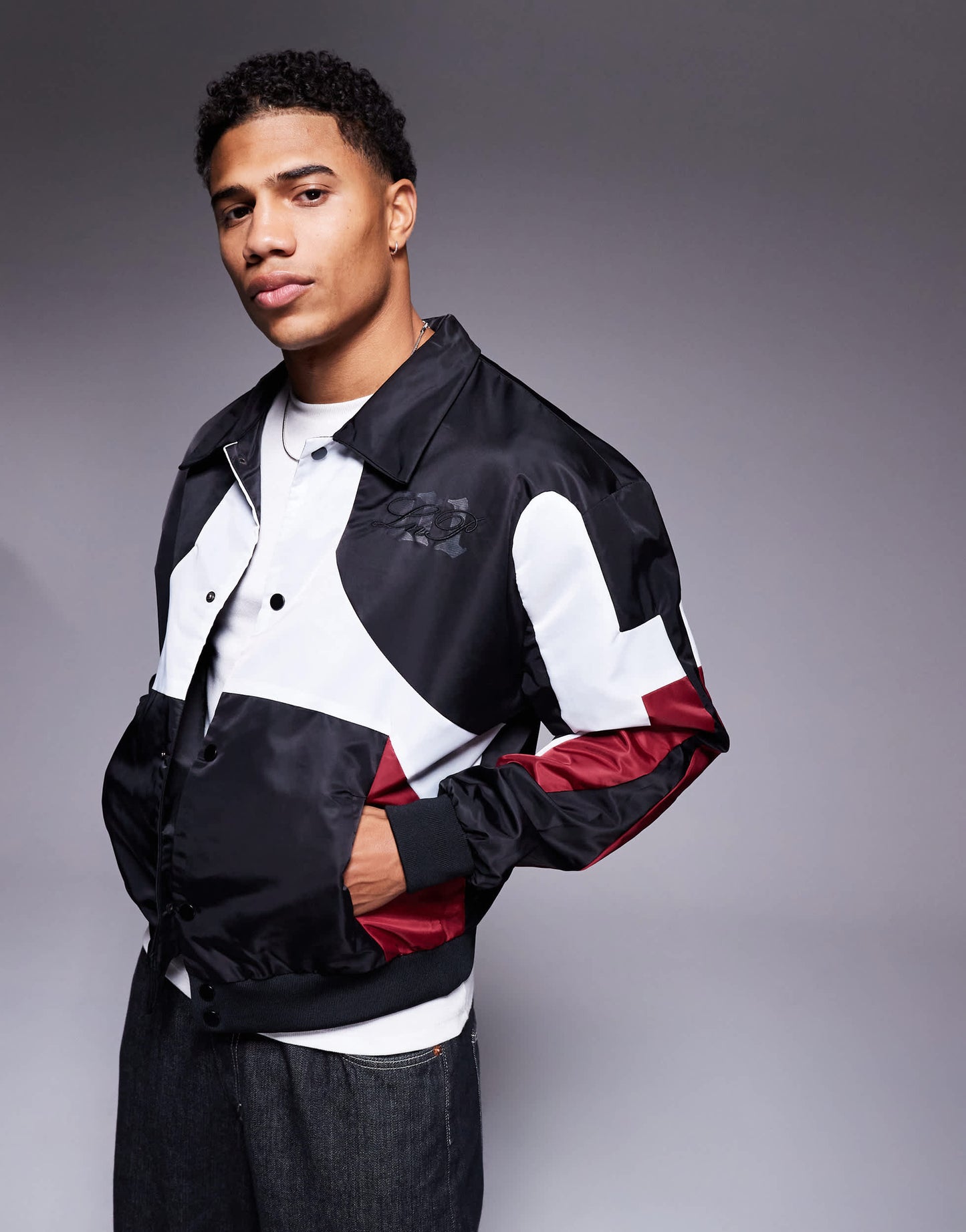Liquor N Poker moto jacket in multi