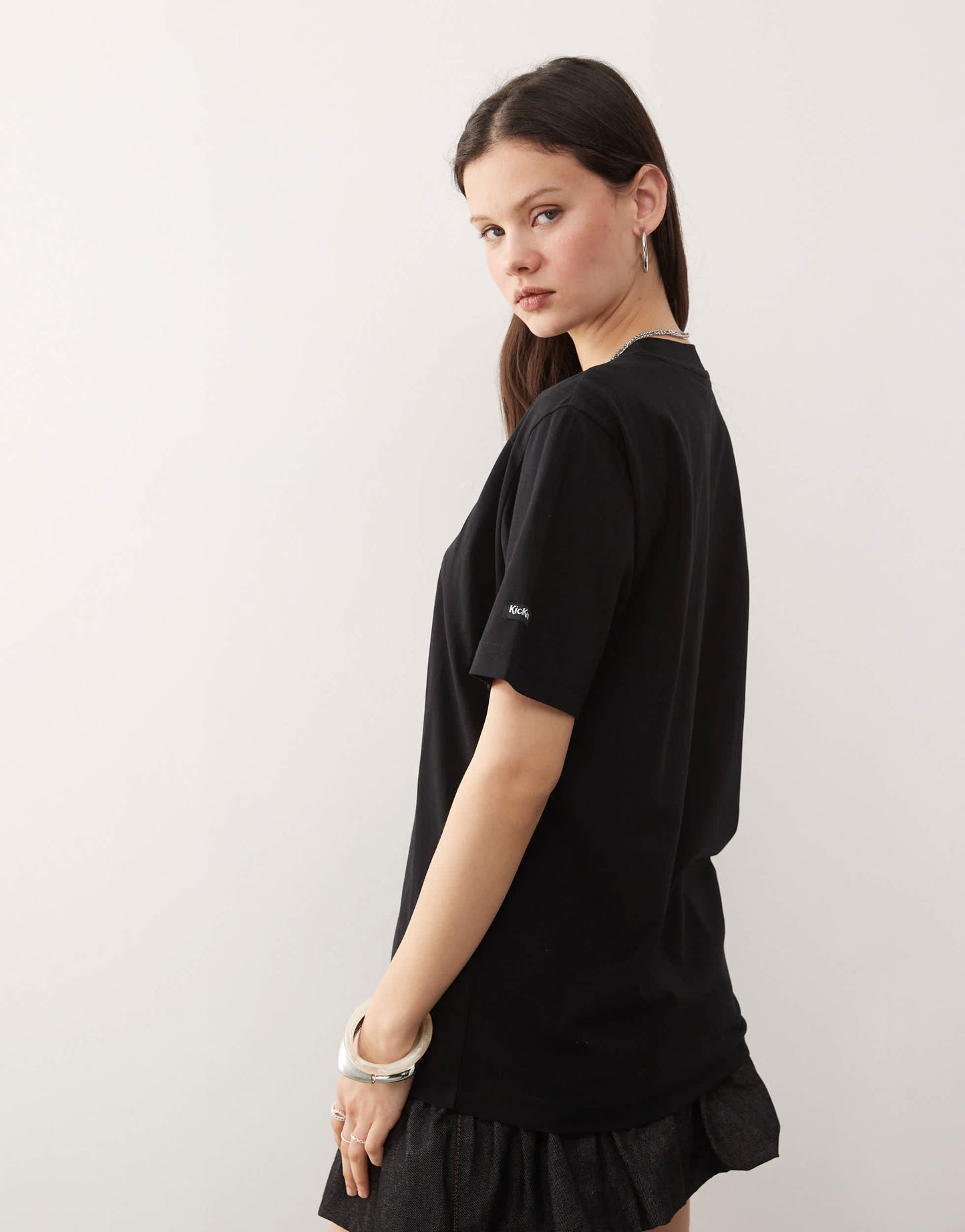 Kickers unisex oversized graphic t-shrit in black