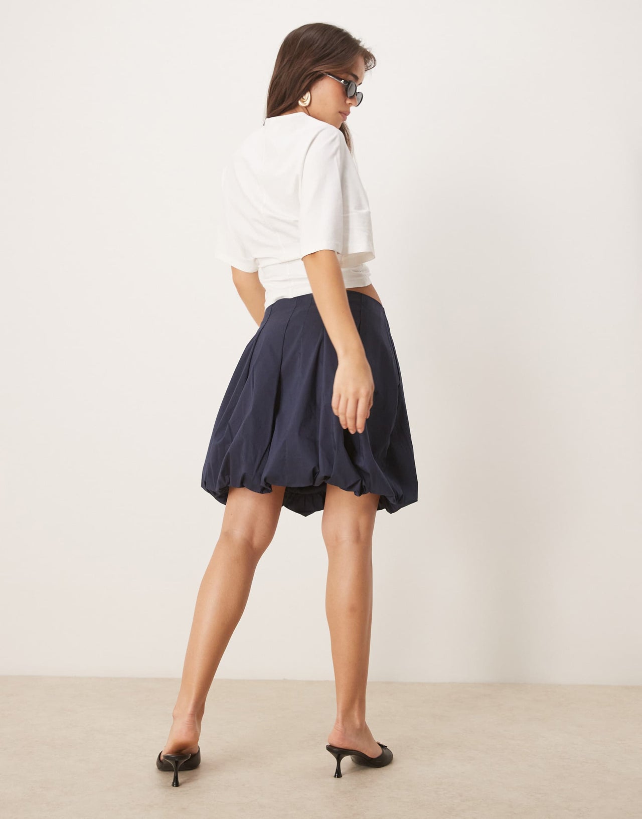 JDY bubble hem mini skirt in navy