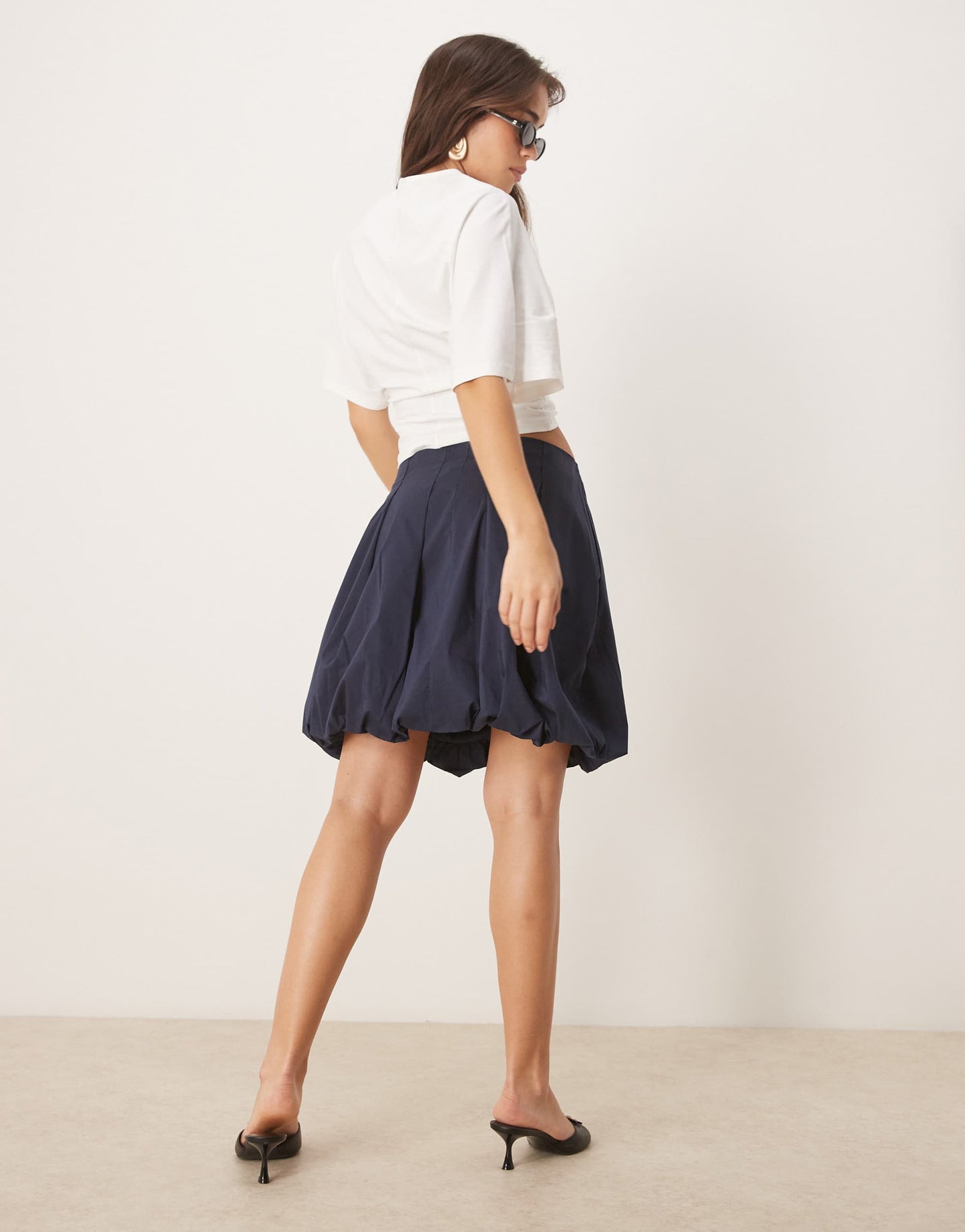 JDY bubble hem mini skirt in navy