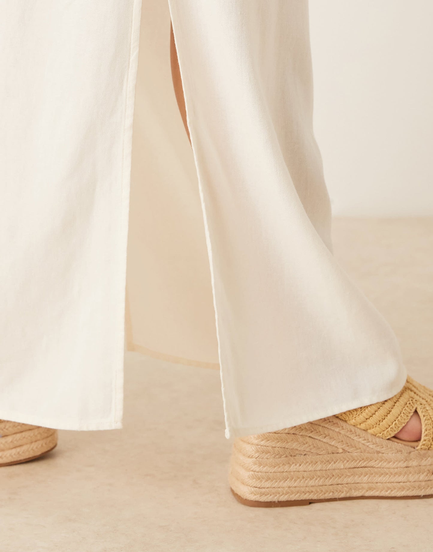JDY linen mix maxi skirt in white