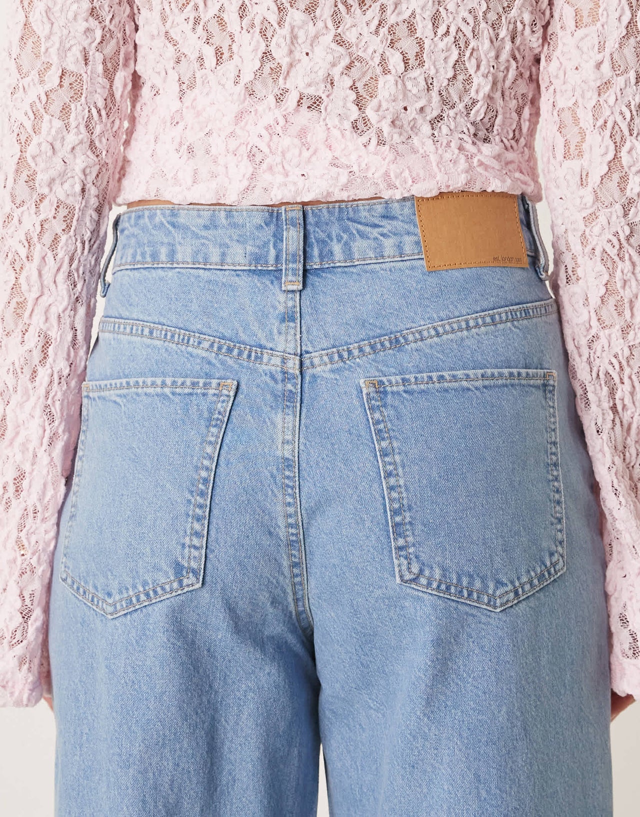 ASOS DESIGN loose jean with deep turn up cuff in pale wash