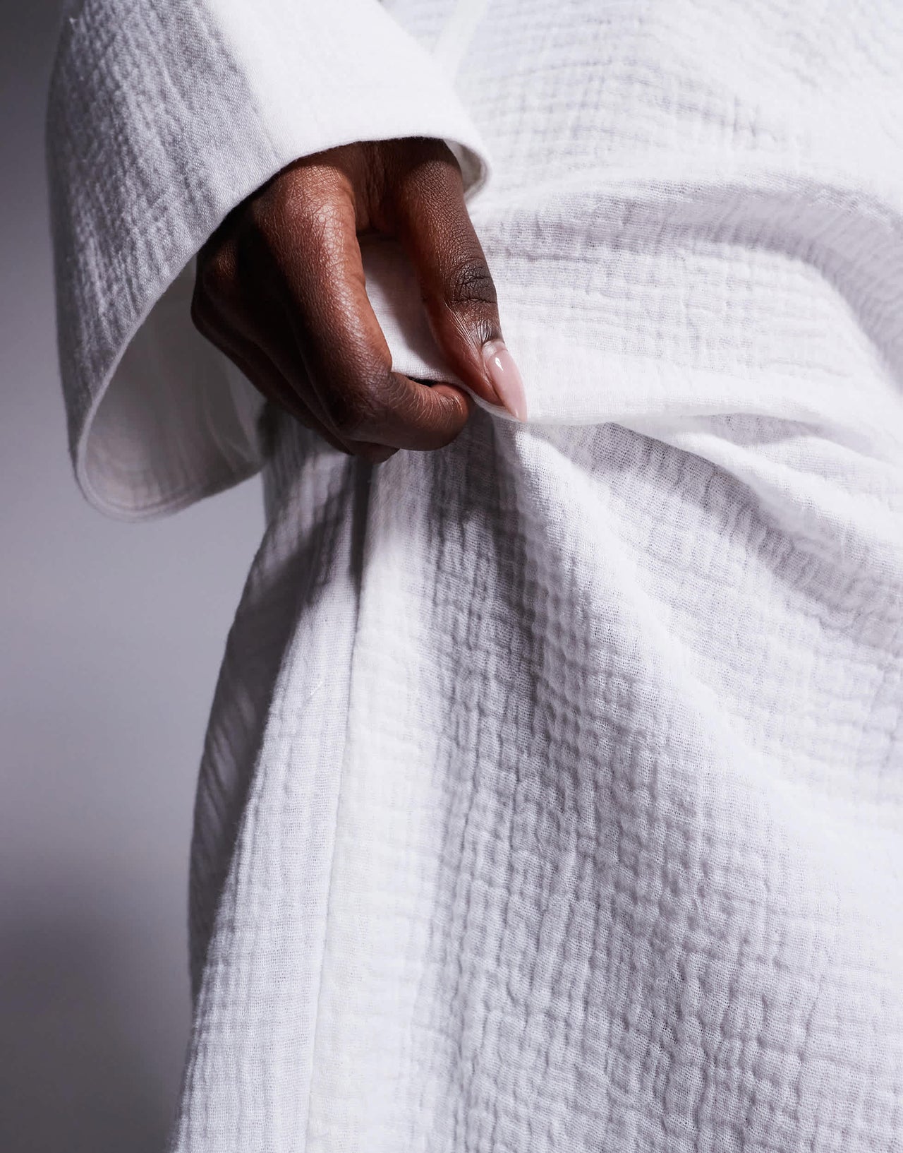 Kaiia exclusive textured cotton drawstring maxi skirt co-ord in white