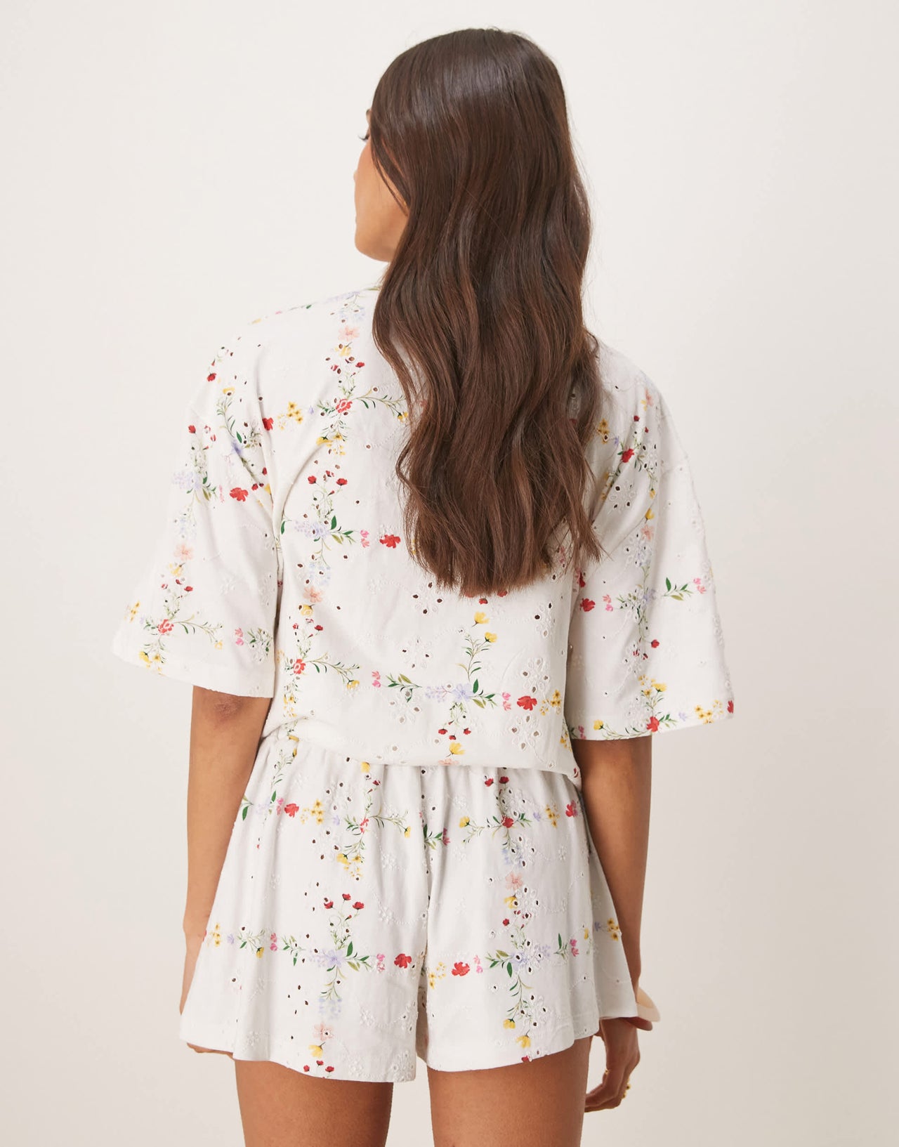 ASOS DESIGN broderie short in floral print