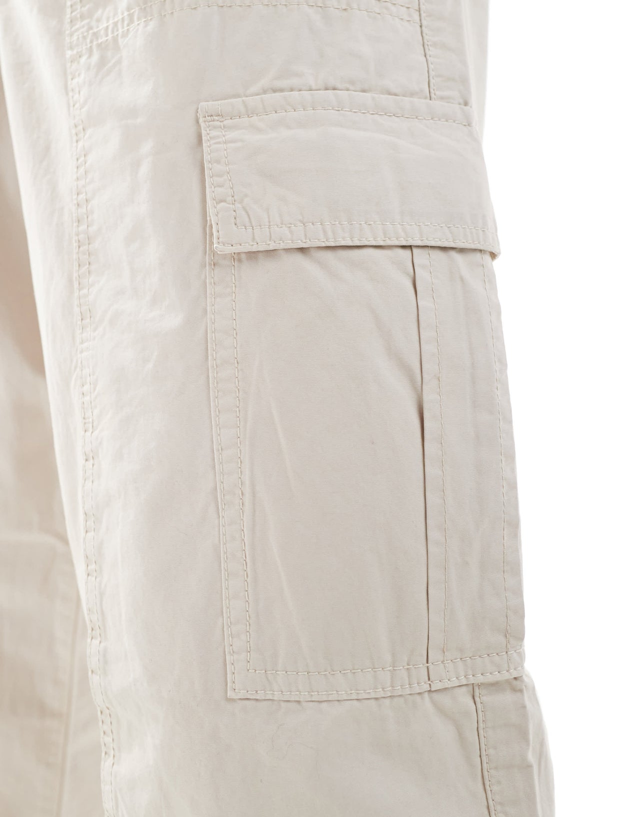 ASOS DESIGN baggy pull on cargo trousers in stone