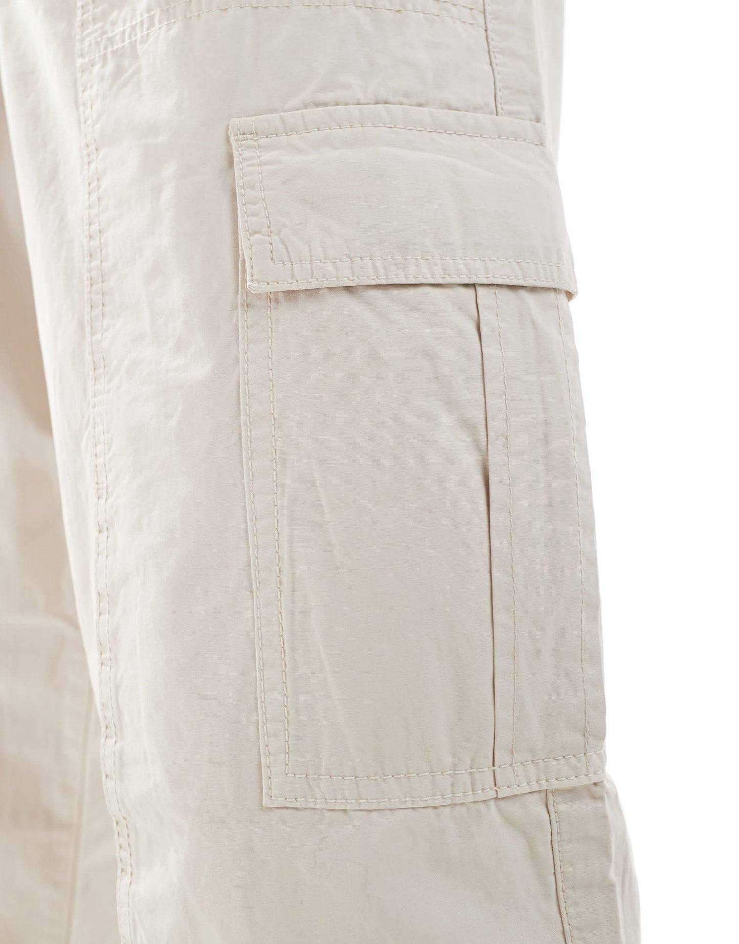 ASOS DESIGN baggy pull on cargo trousers in stone