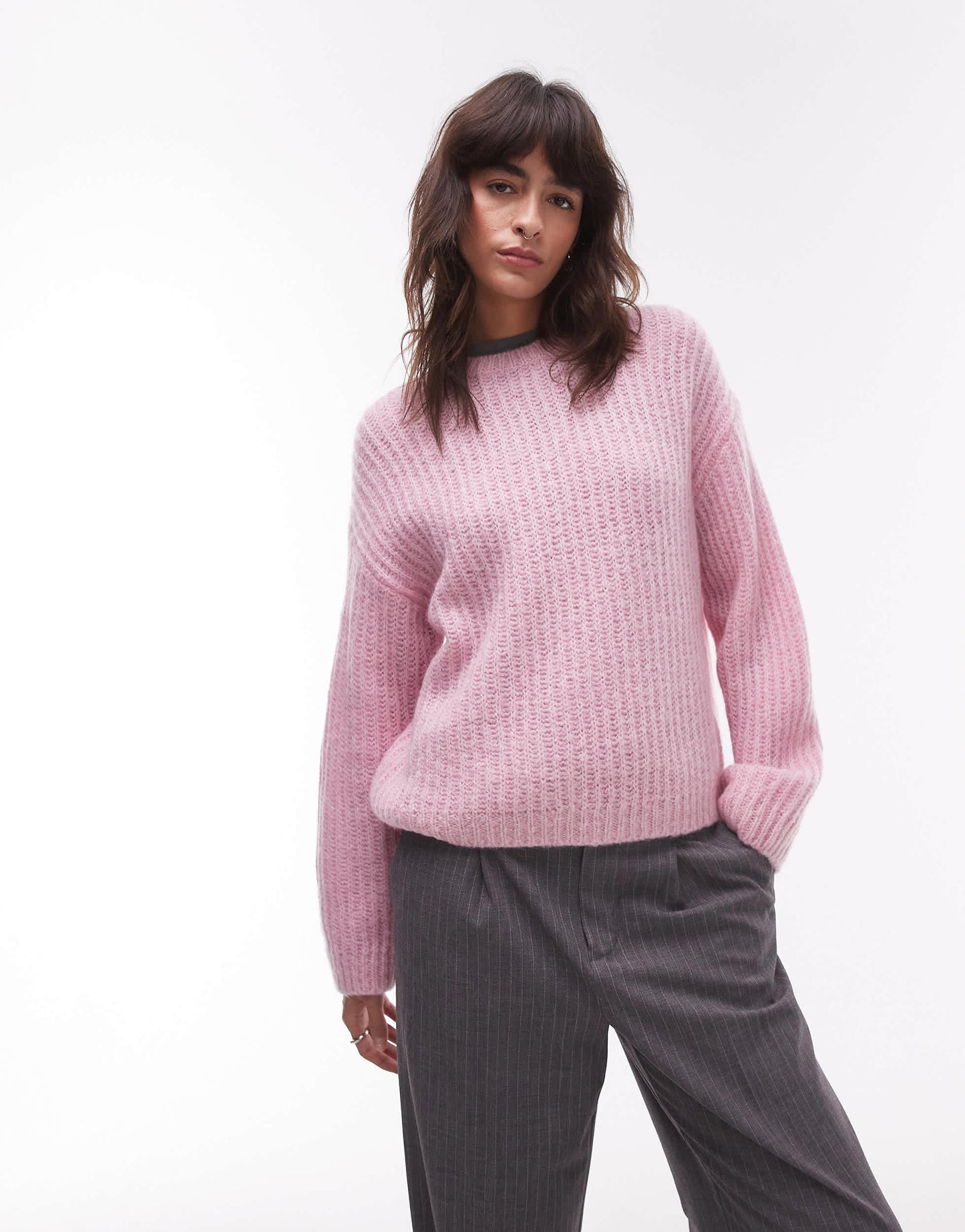 ARKET rich wool knitted sweater with mohair in pink