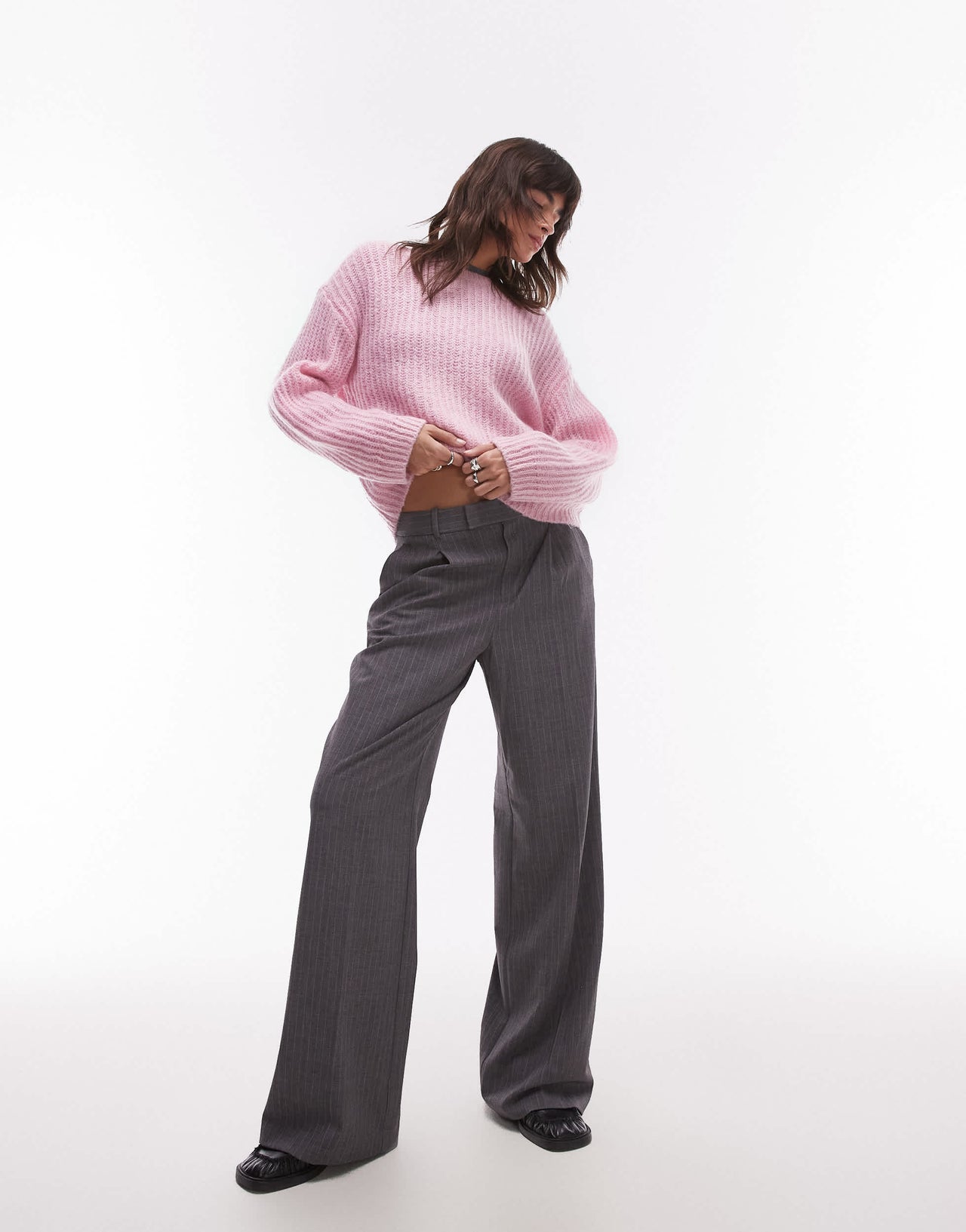ARKET rich wool knitted sweater with mohair in pink