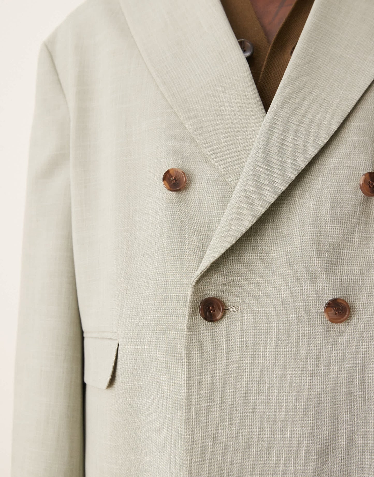 ASOS DESIGN linen look boxy suit jacket in sage green