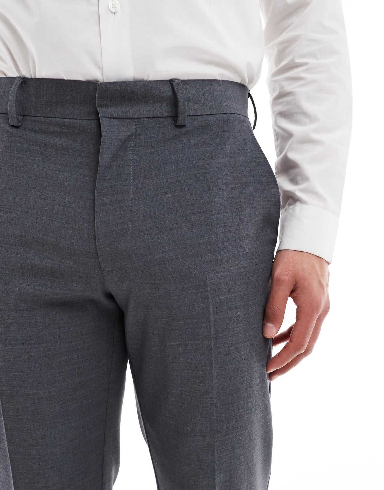 ASOS DESIGN washable slim suit trousers with lightweight worsted wool in charcoal
