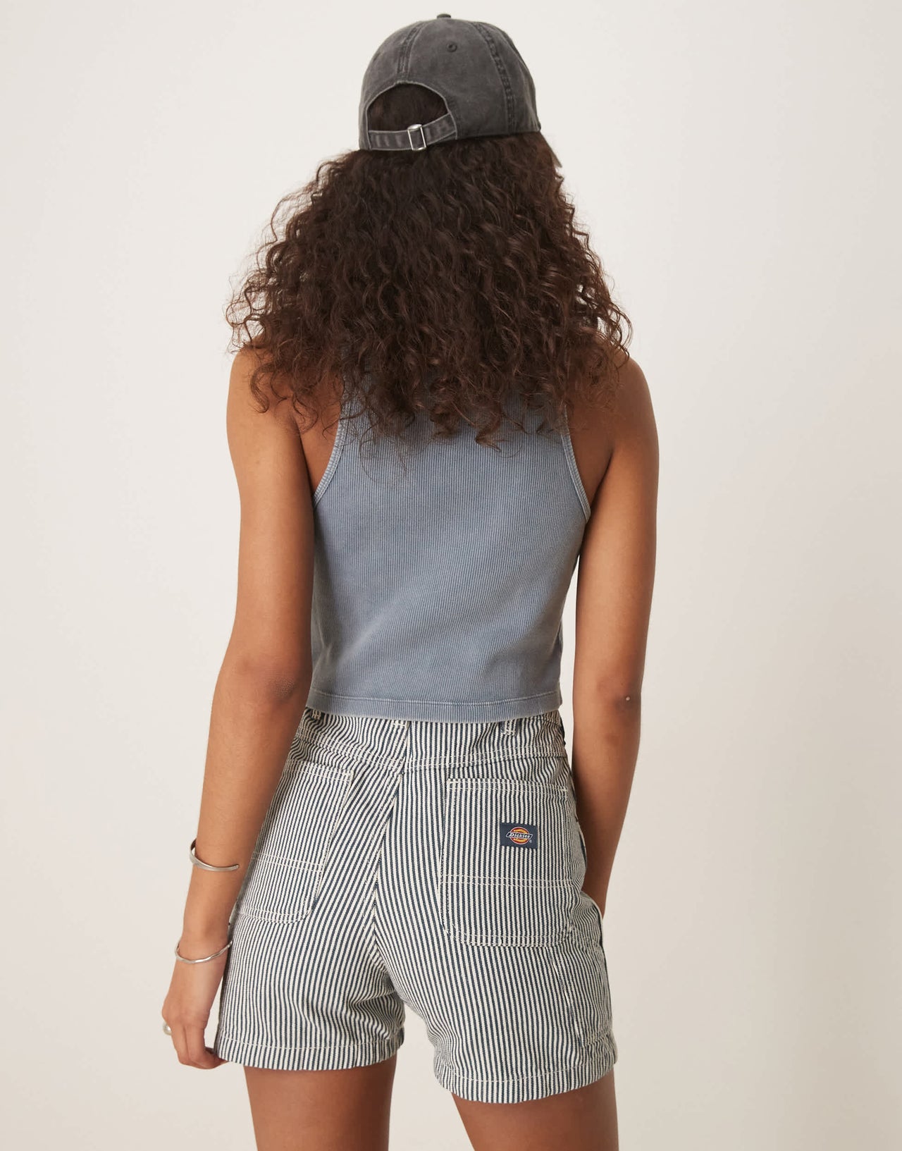 Dickies hickory stripe carpenter shorts in navy