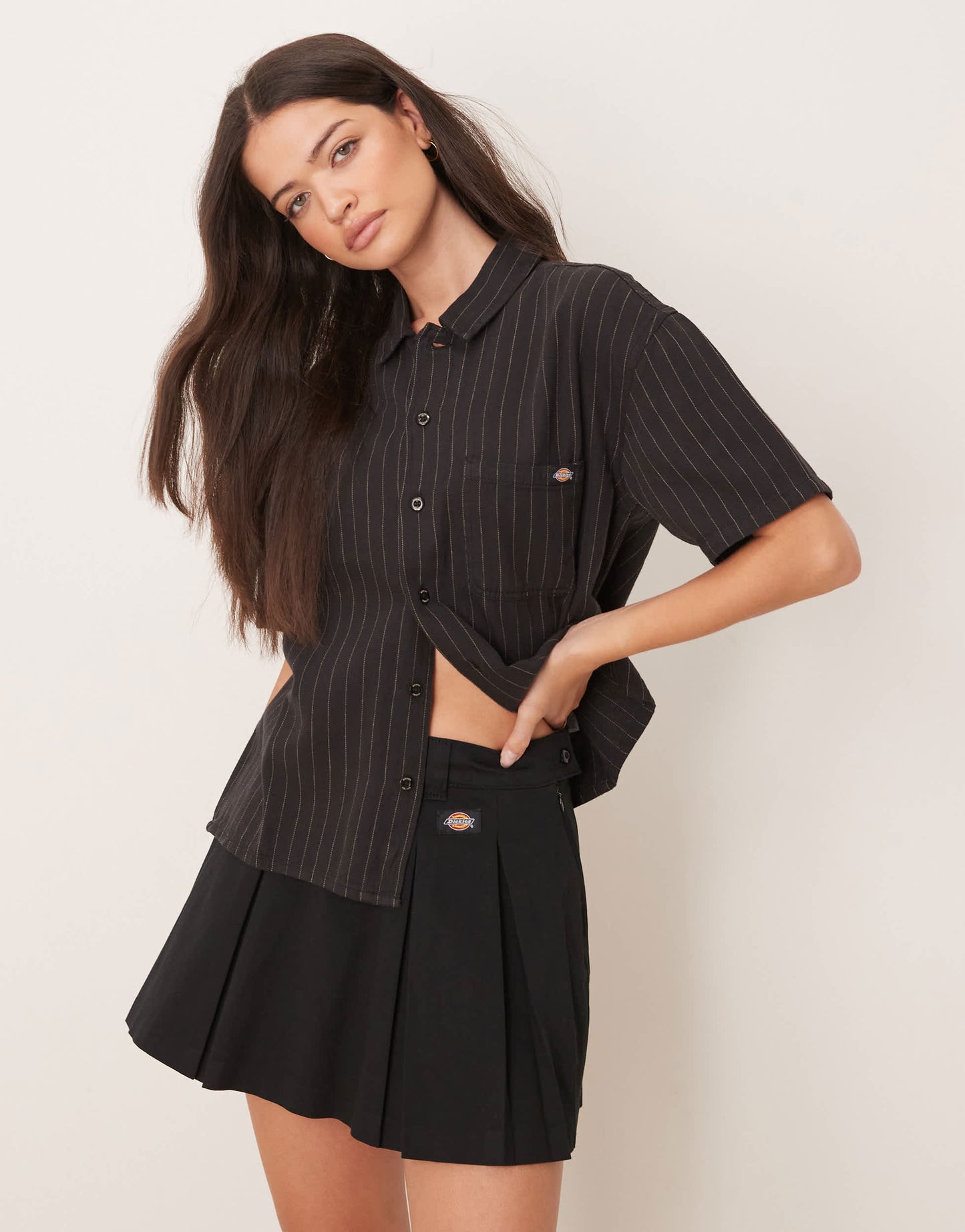 Dickies unionville pleated work skirt in black