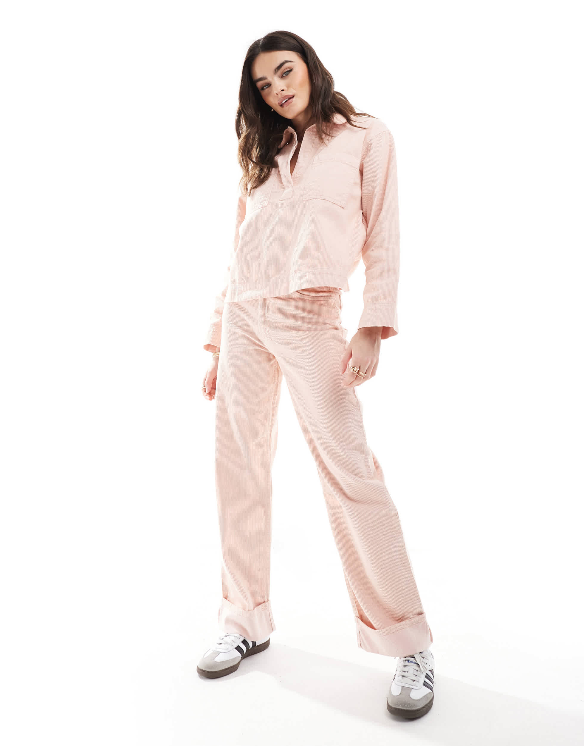 ASOS DESIGN denim cord dad jean in pink