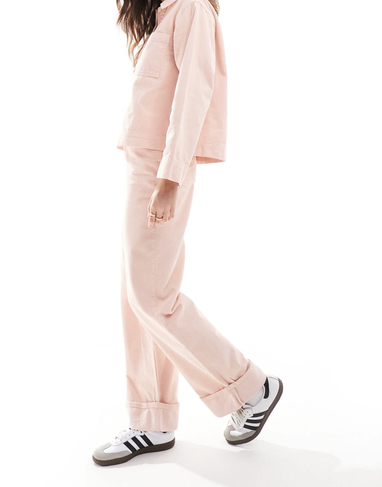 ASOS DESIGN denim cord dad jean in pink