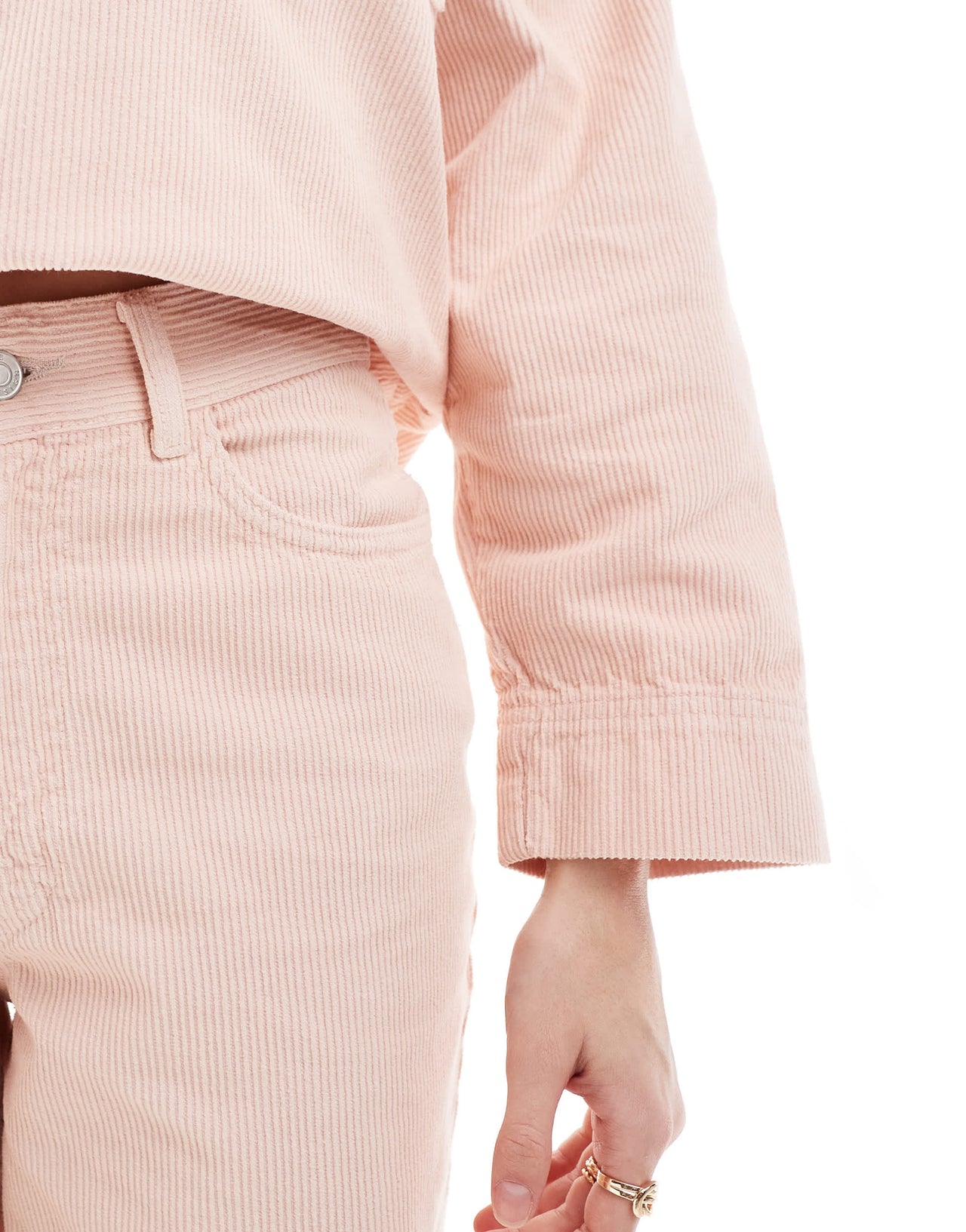 ASOS DESIGN denim cord dad jean in pink