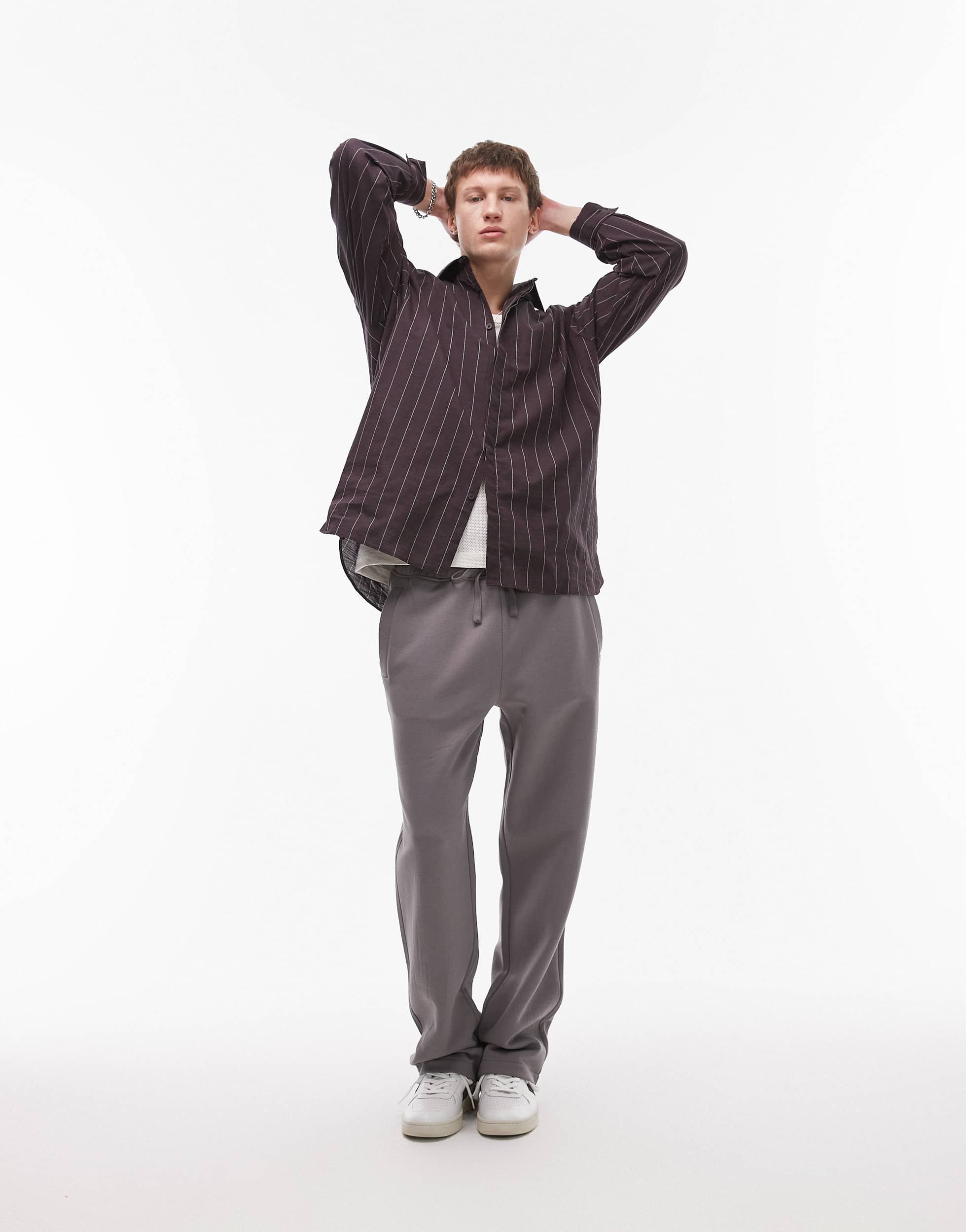 Topman baggy fit jogger in charcoal
