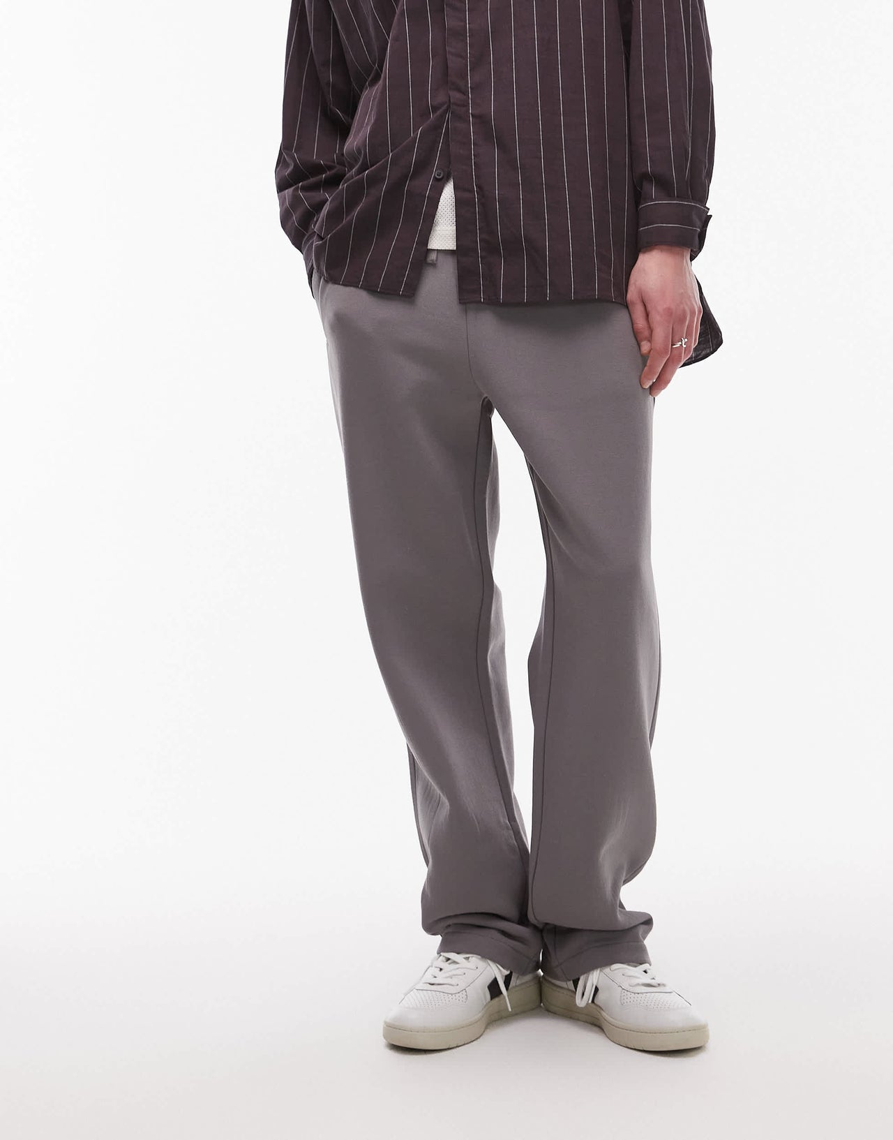 Topman baggy fit jogger in charcoal