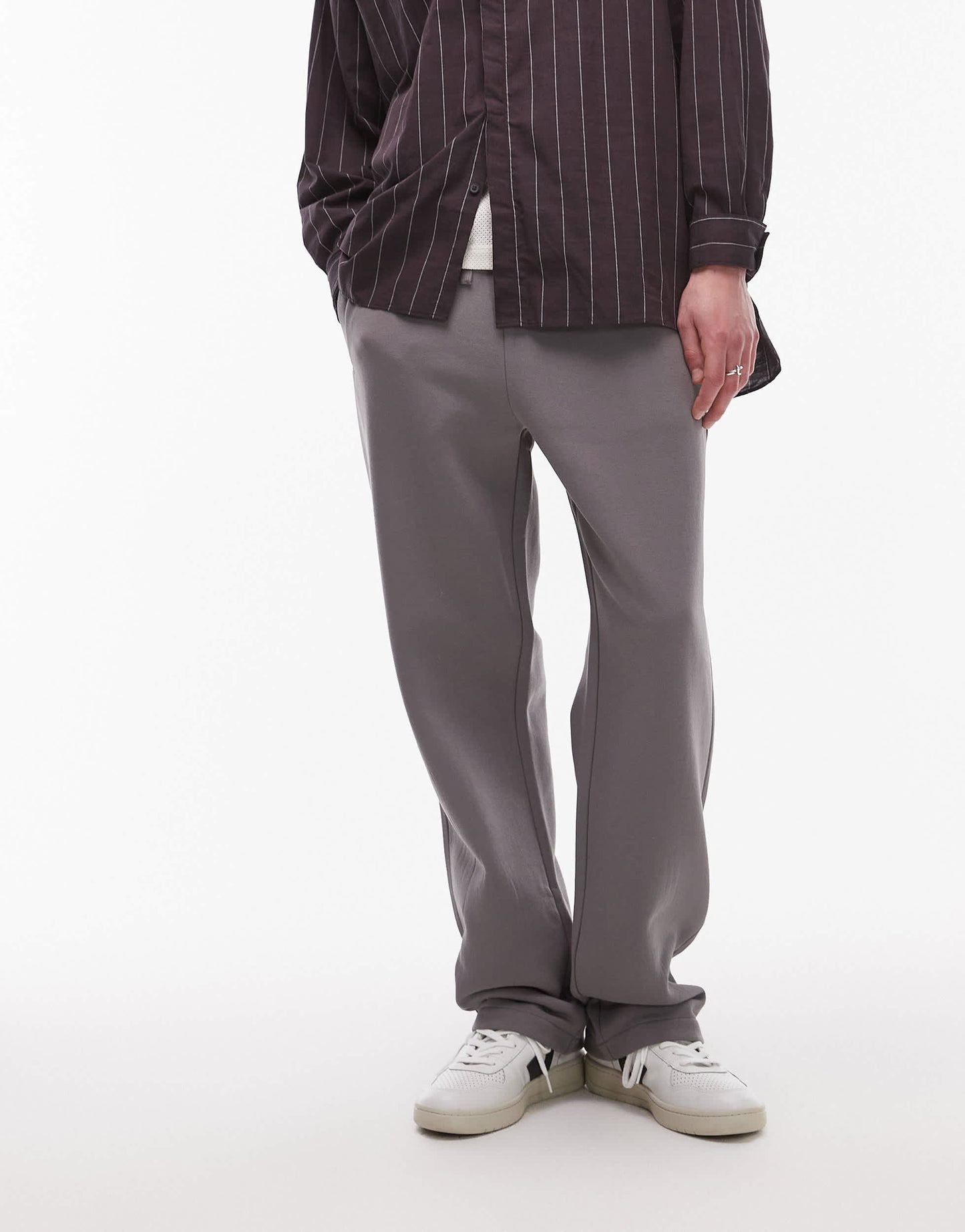 Topman baggy fit jogger in charcoal