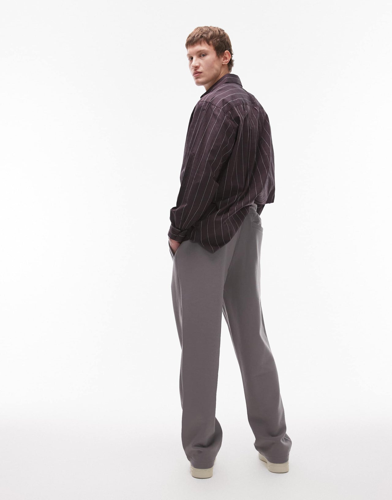 Topman baggy fit jogger in charcoal