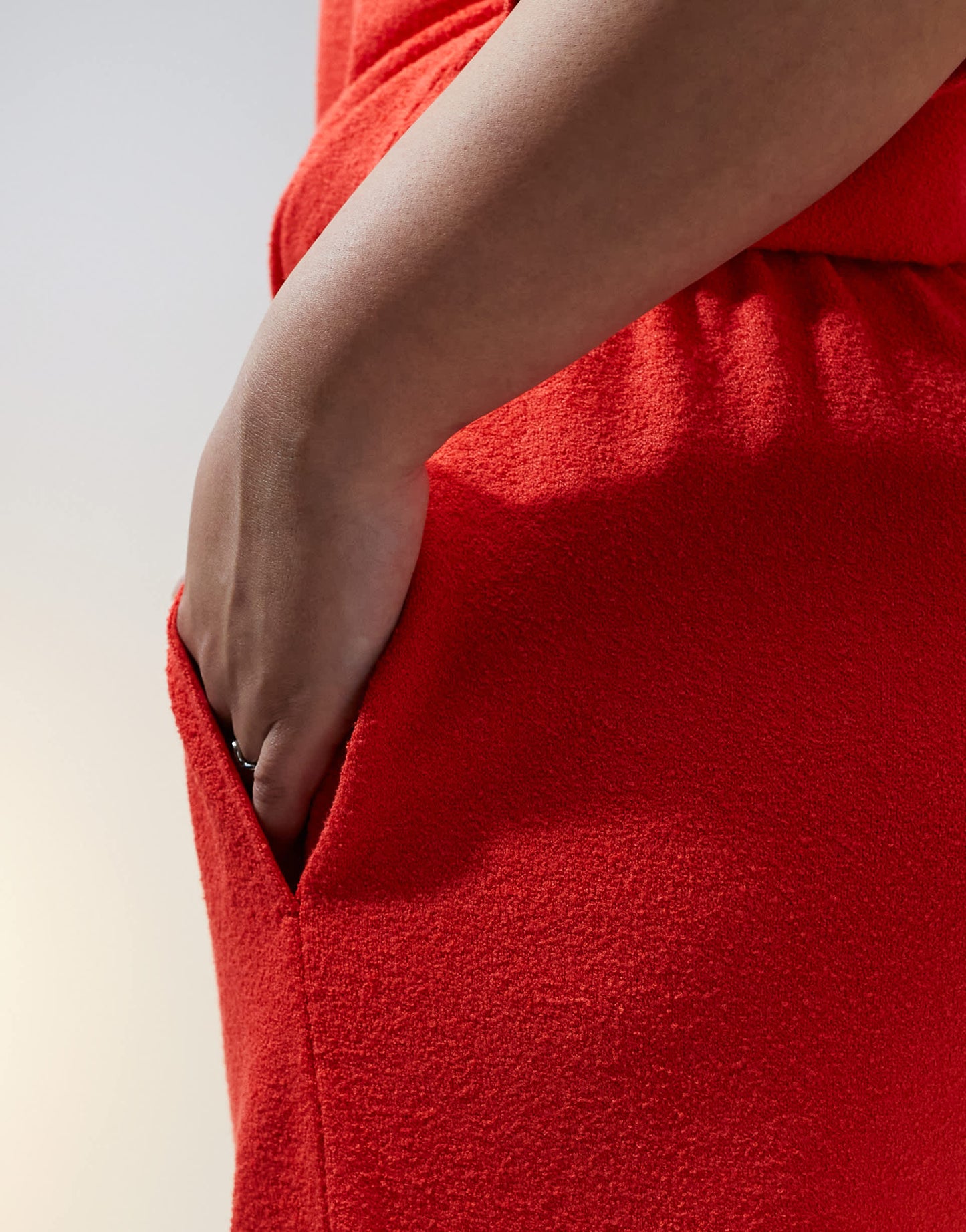 ASOS DESIGN Curve textured knit short co-ord in red