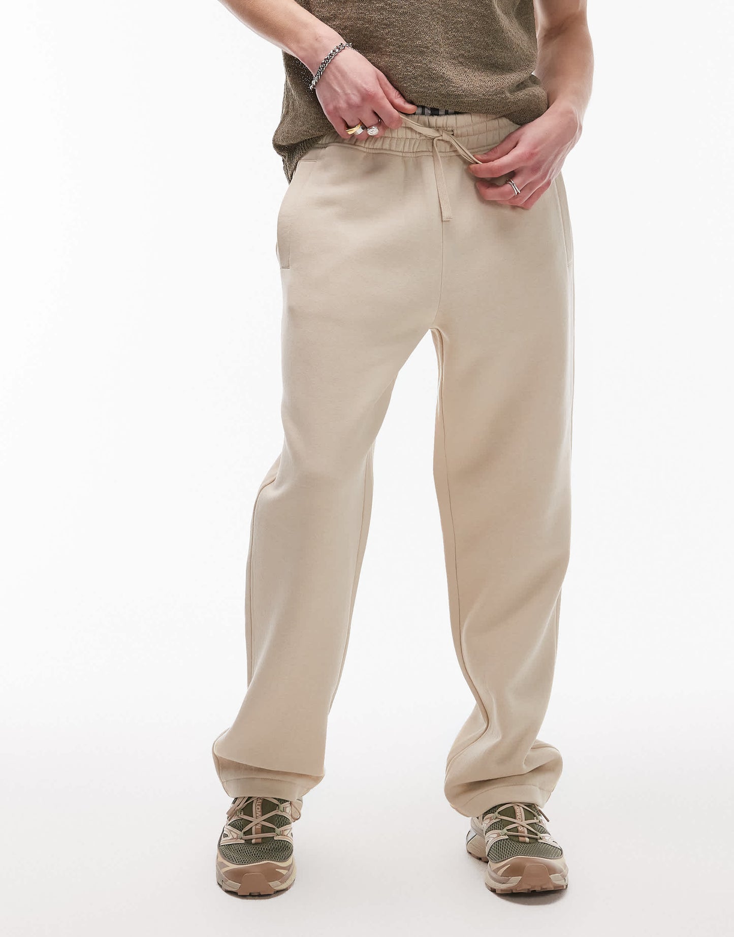 Topman straight leg jogger in stone