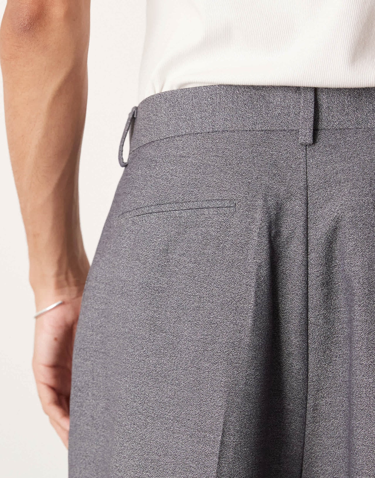 ASOS DESIGN balloon suit trousers in grey texture