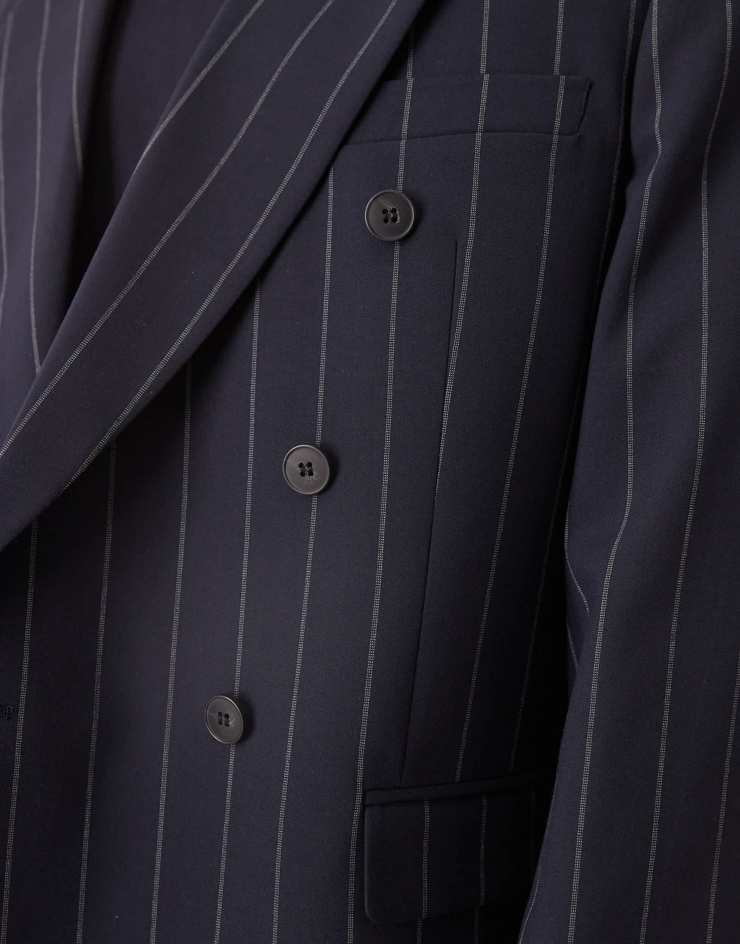 ASOS DESIGN relaxed blazer in navy pinstripe