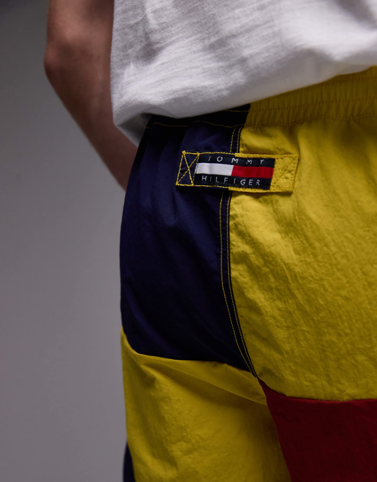 Tommy Hilfiger sailing colorblock shorts in yellow