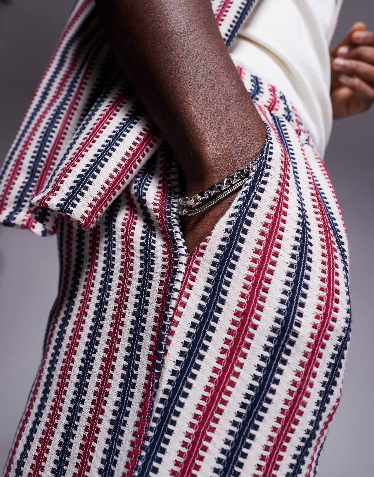 South Beach stripe knit beach short co-ord in multi