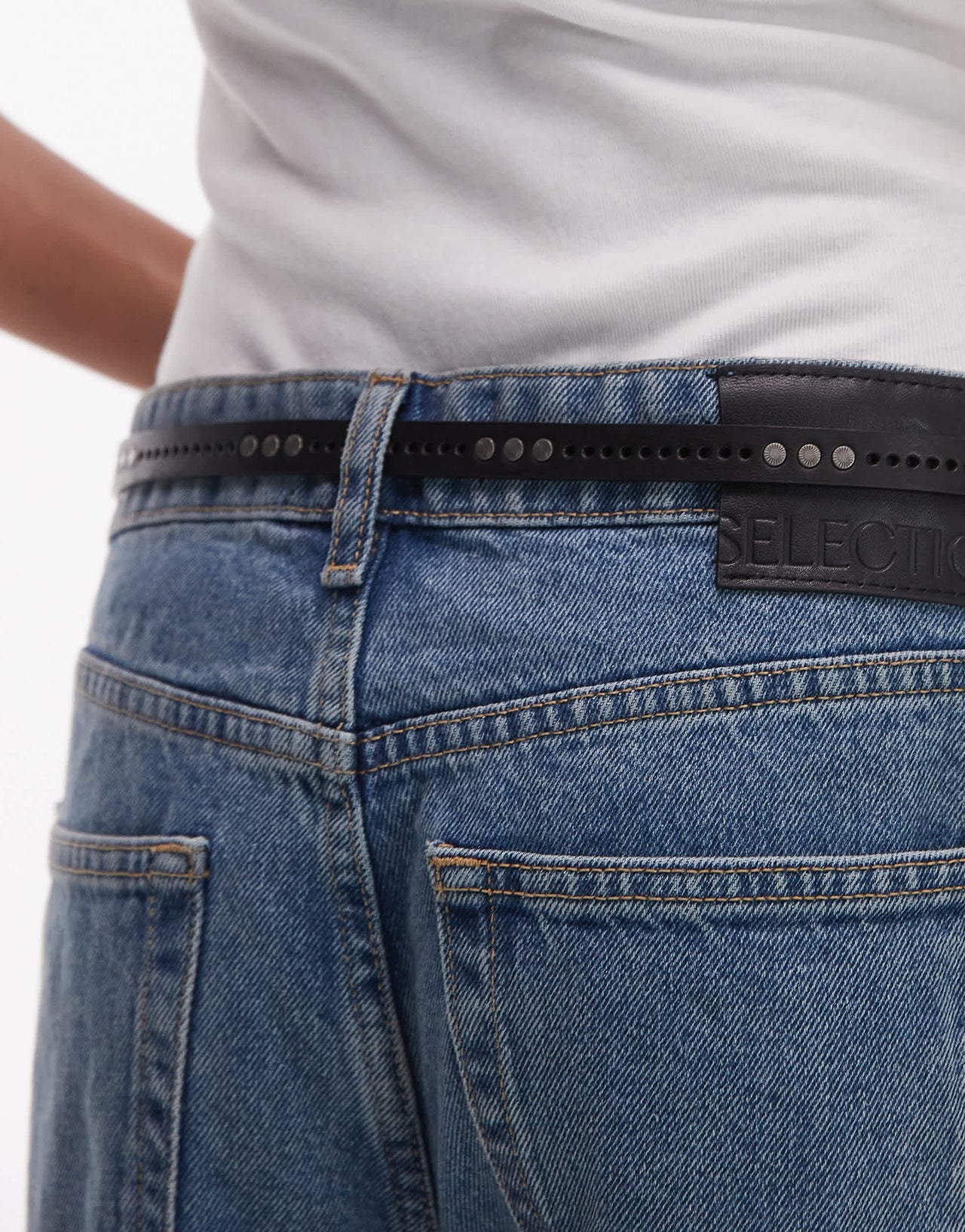 Levi's studded leather belt in black