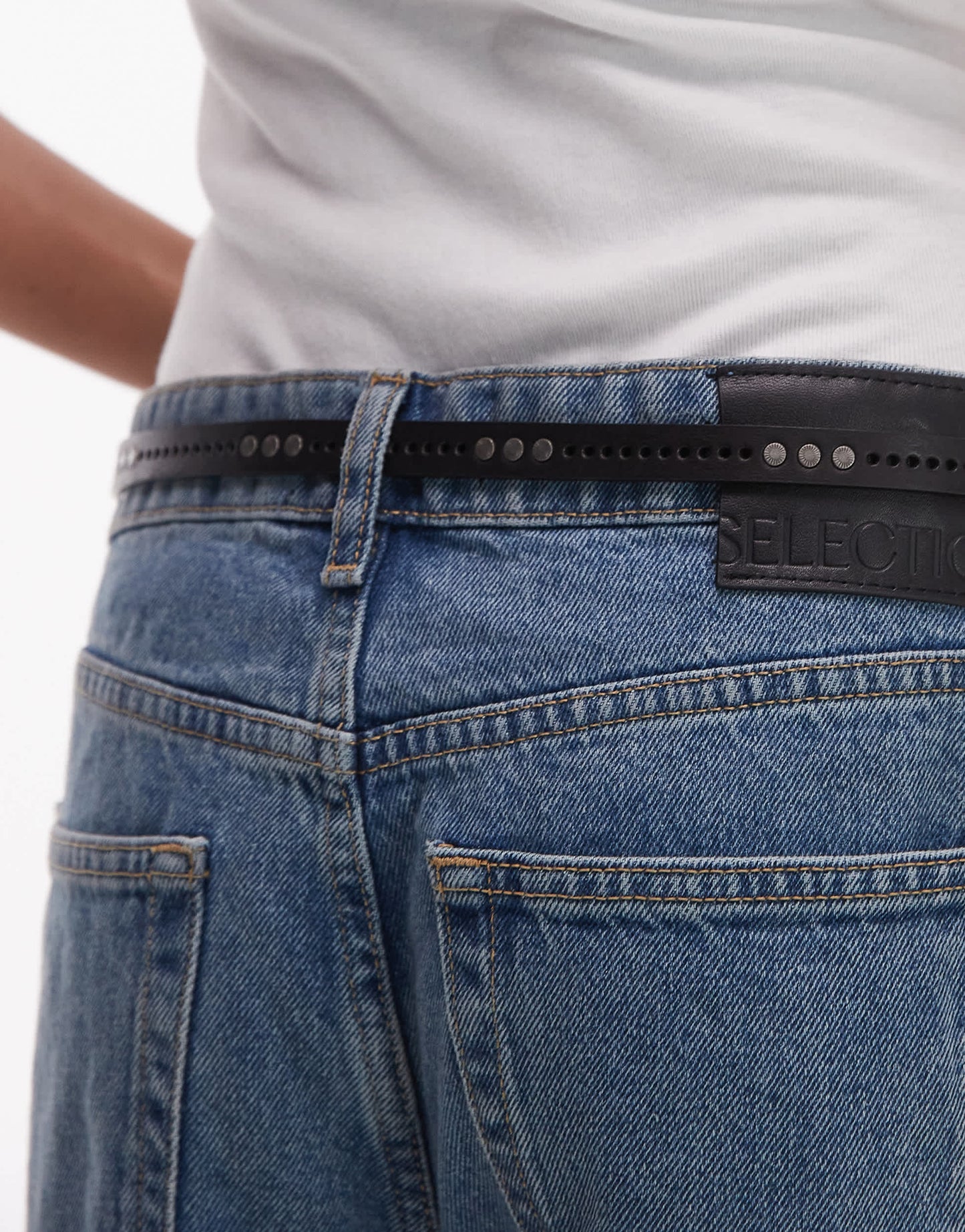 Levi's studded leather belt in black