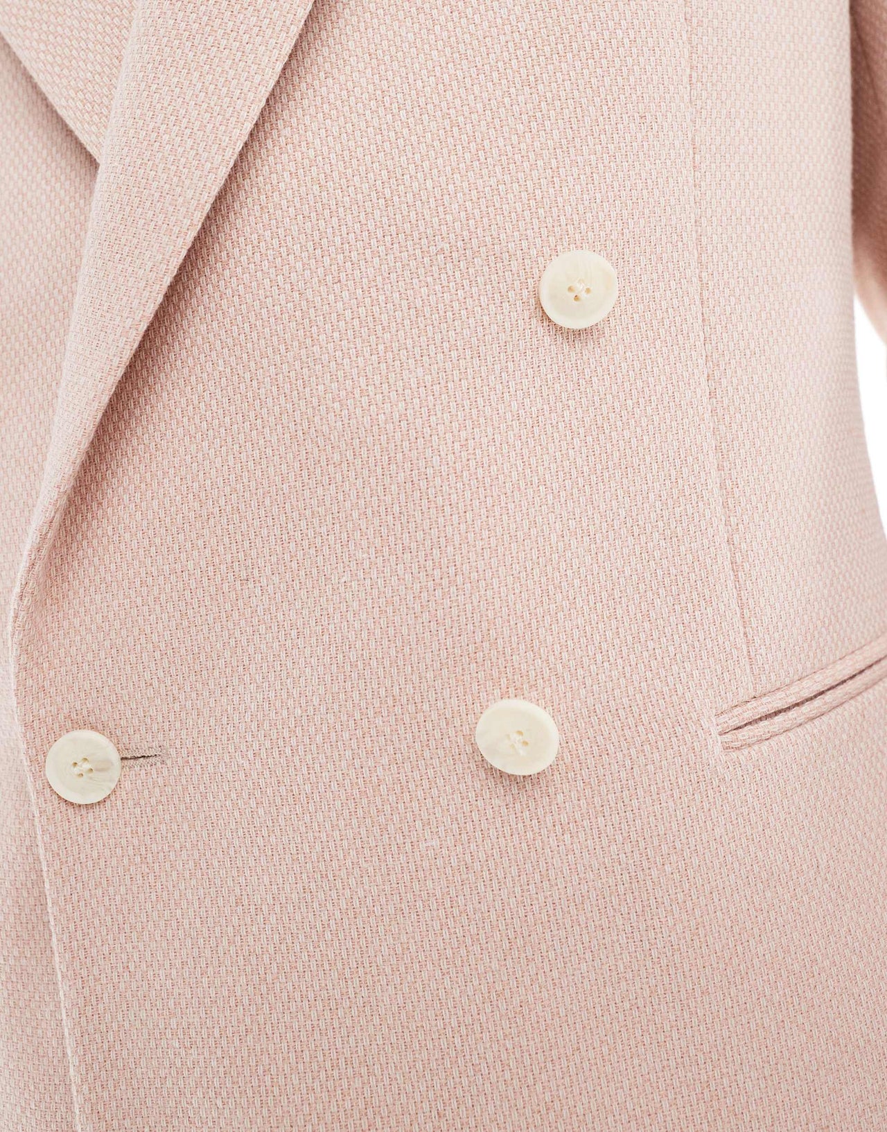 ASOS DESIGN double breasted regular suit jacket with wool in light pink