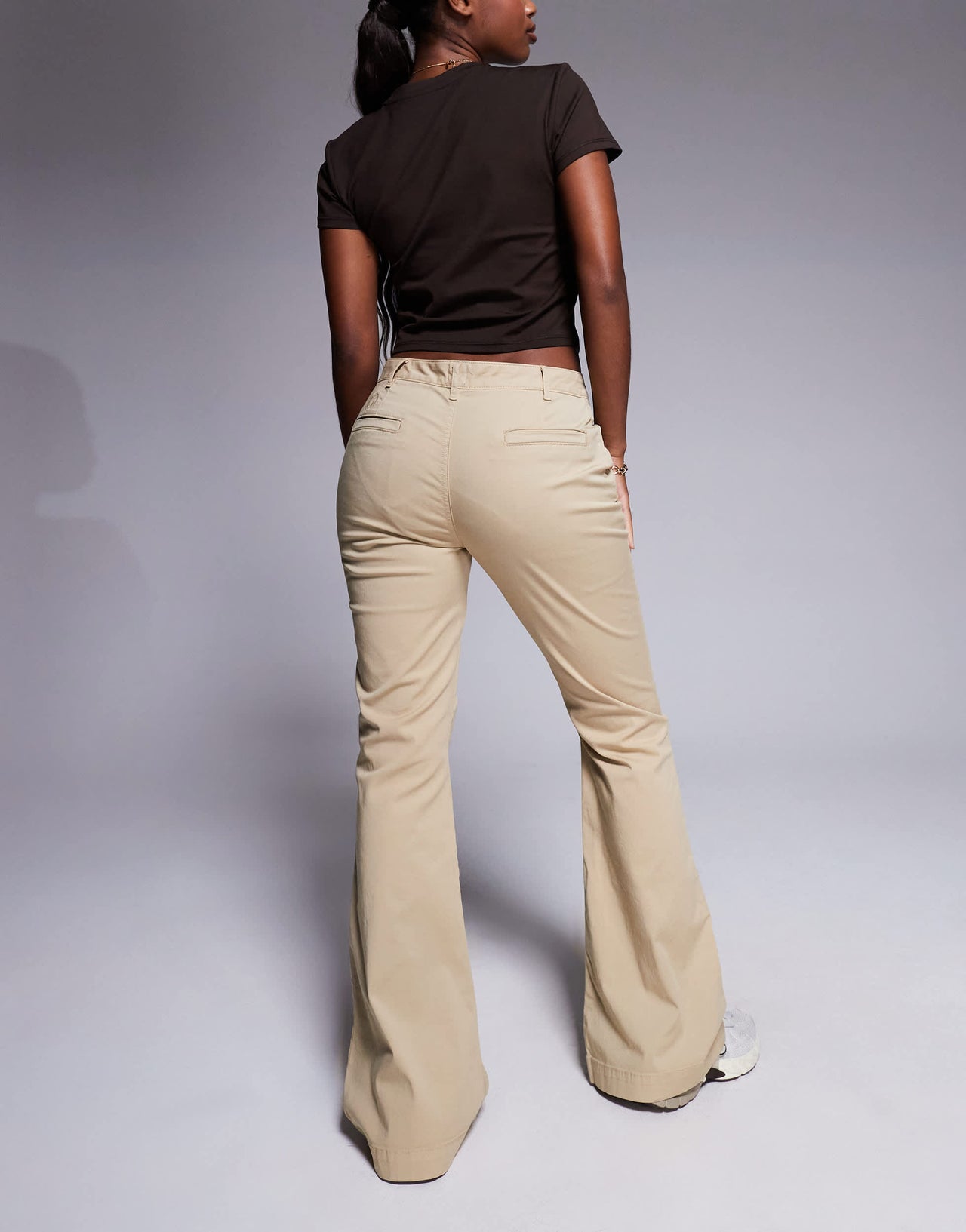 Hugo Blue chino flare trousers in beige