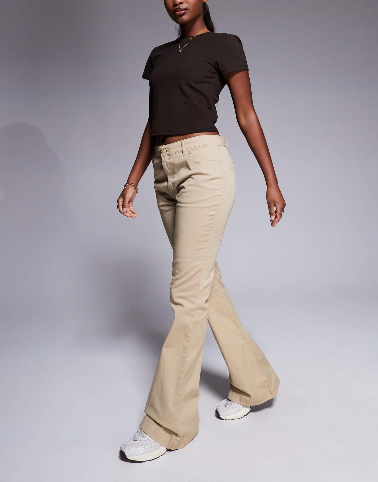 Hugo Blue chino flare trousers in beige