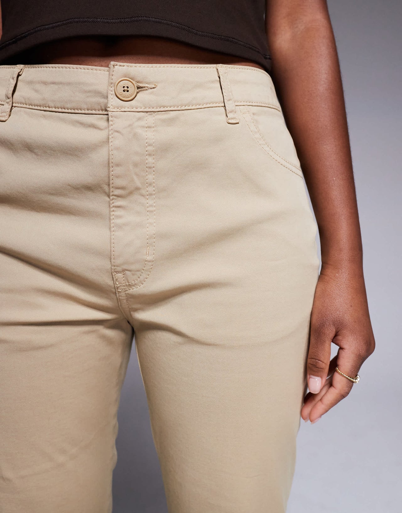 Hugo Blue chino flare trousers in beige