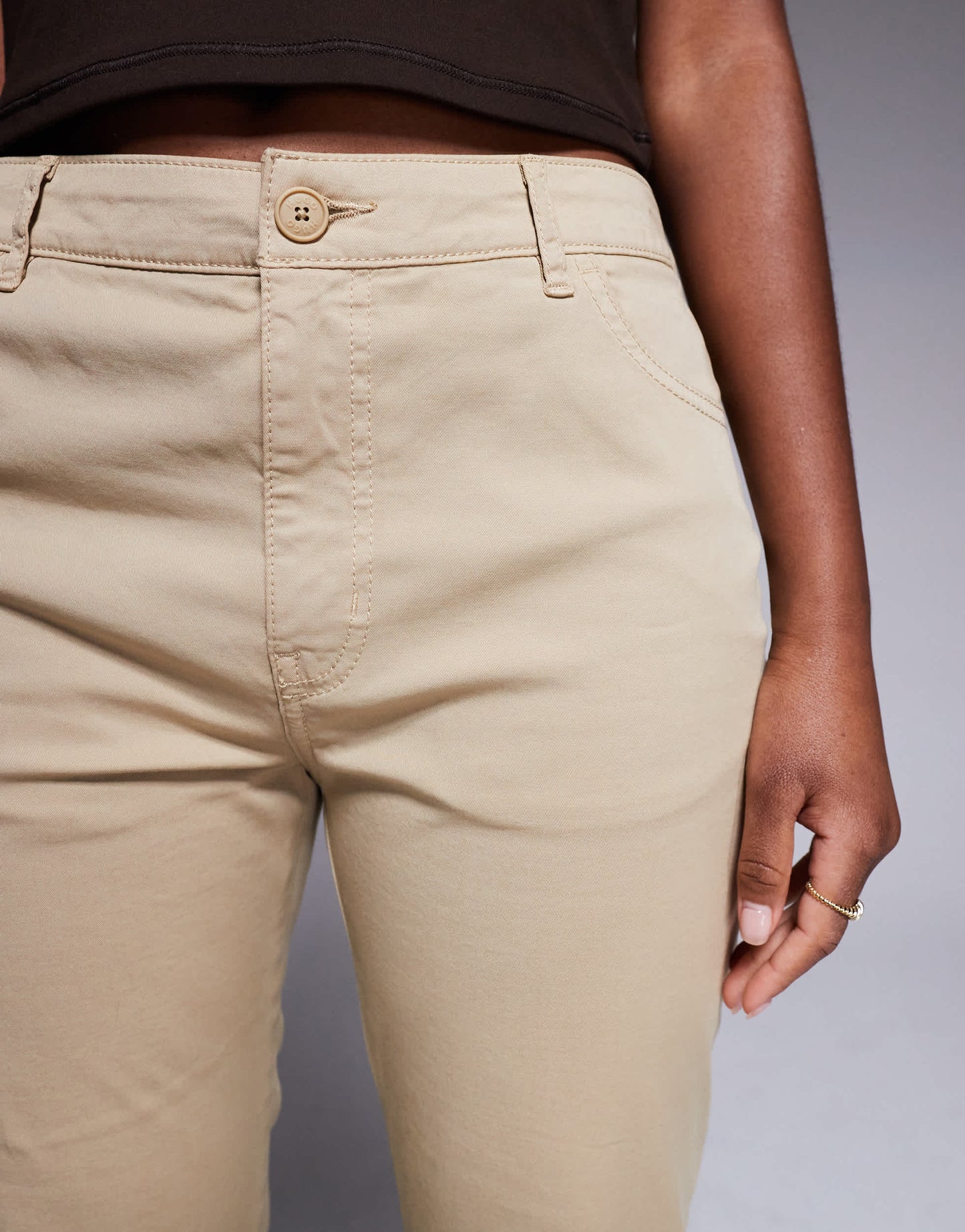 Hugo Blue chino flare trousers in beige