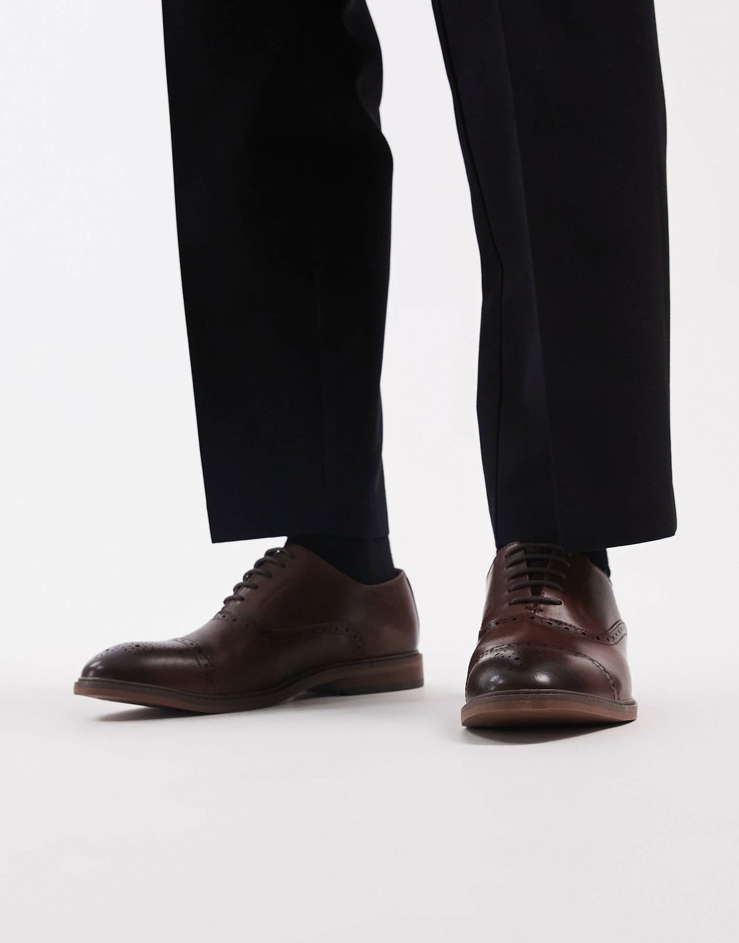 schuh Raven lace up brogues in brown leather