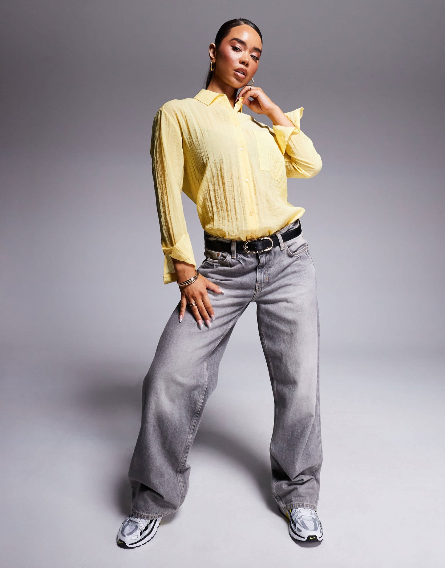 Hugo Red oversized fit shirt in yellow