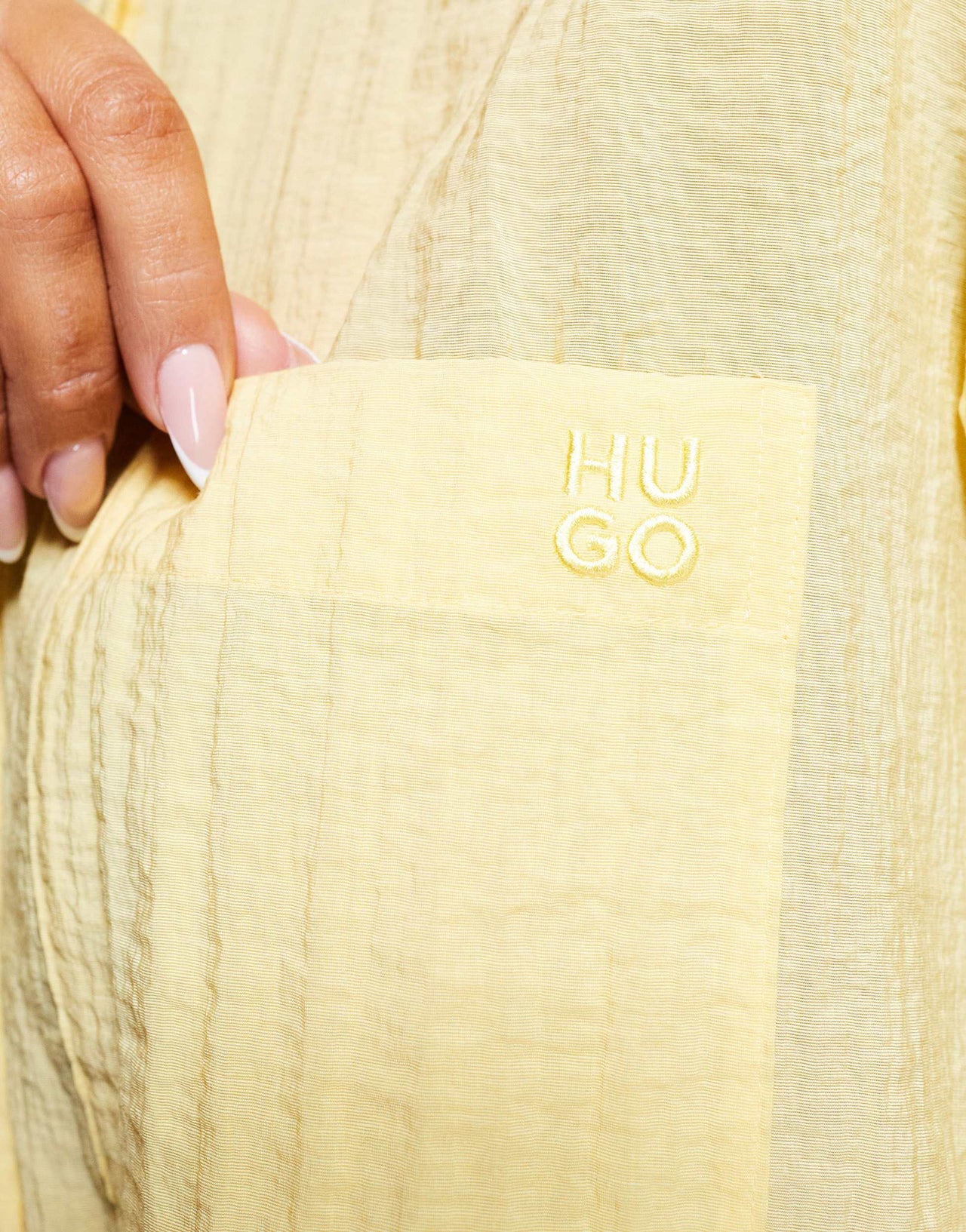 Hugo Red oversized fit shirt in yellow