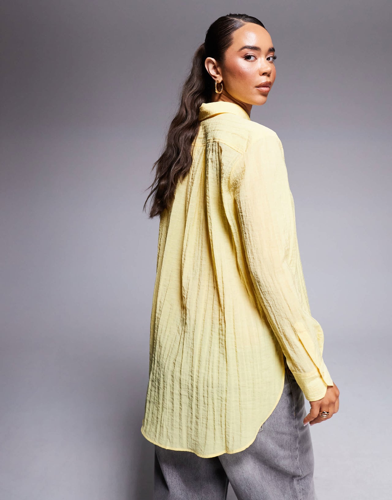 Hugo Red oversized fit shirt in yellow