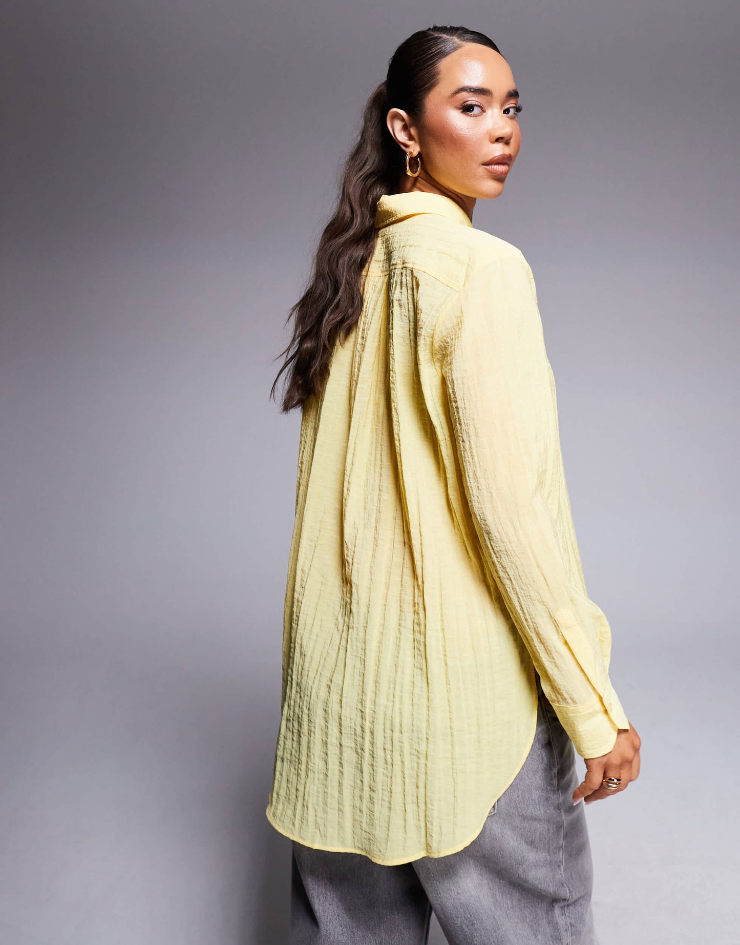 Hugo Red oversized fit shirt in yellow