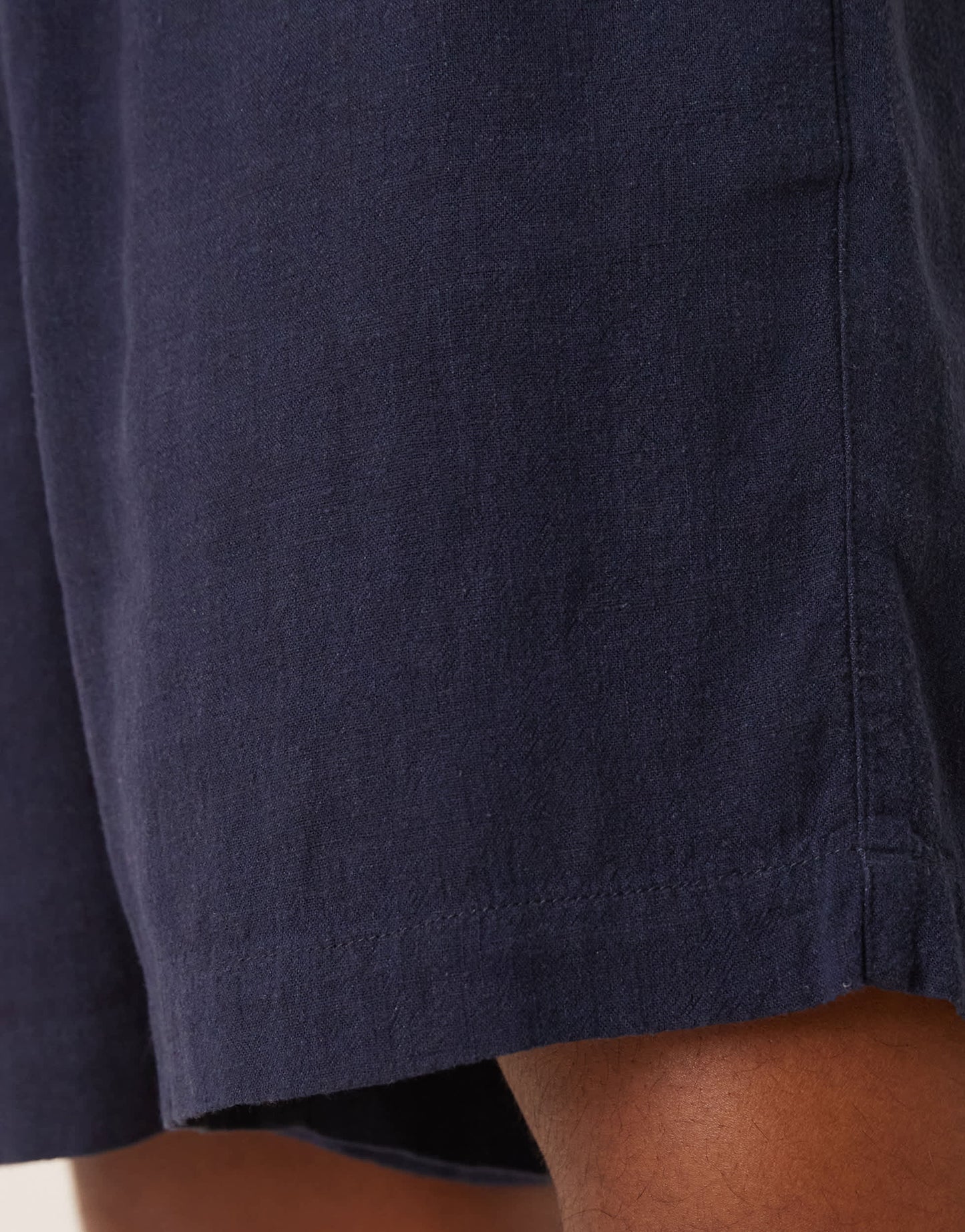 ASOS DESIGN co-ord baggy fit pull on shorts in navy linen rich