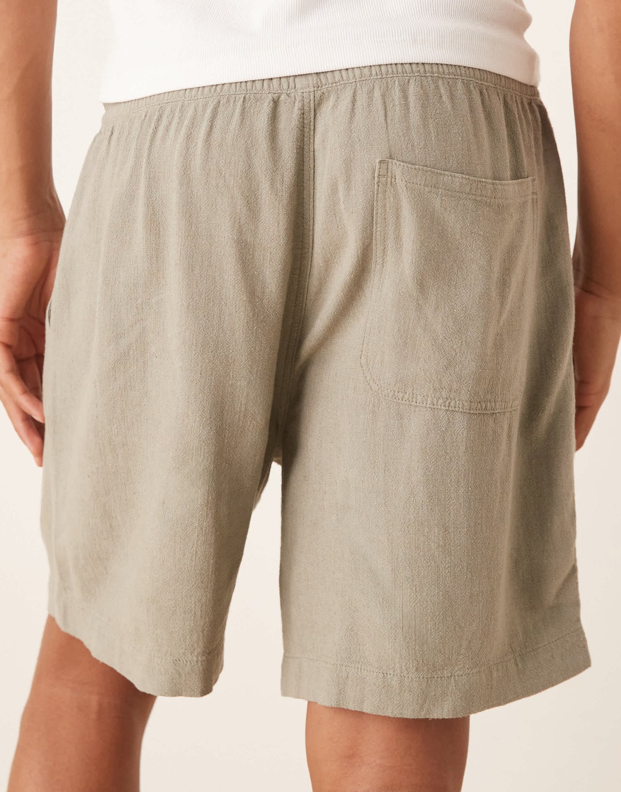 ASOS DESIGN co-ord baggy fit pull on linen rich short in khaki