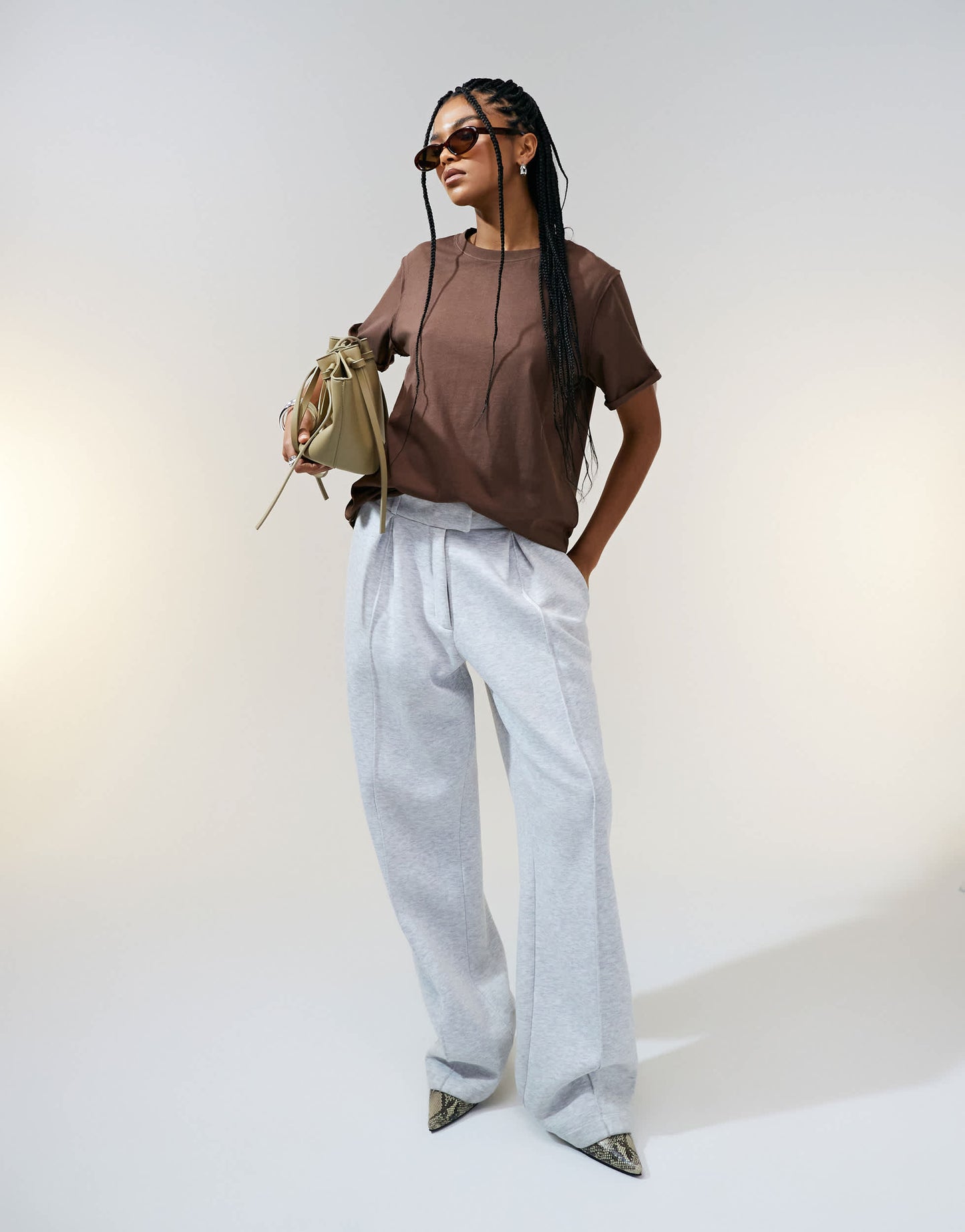 ASOS DESIGN slouchy raw edge regular fit washed t-shirt in chocolate
