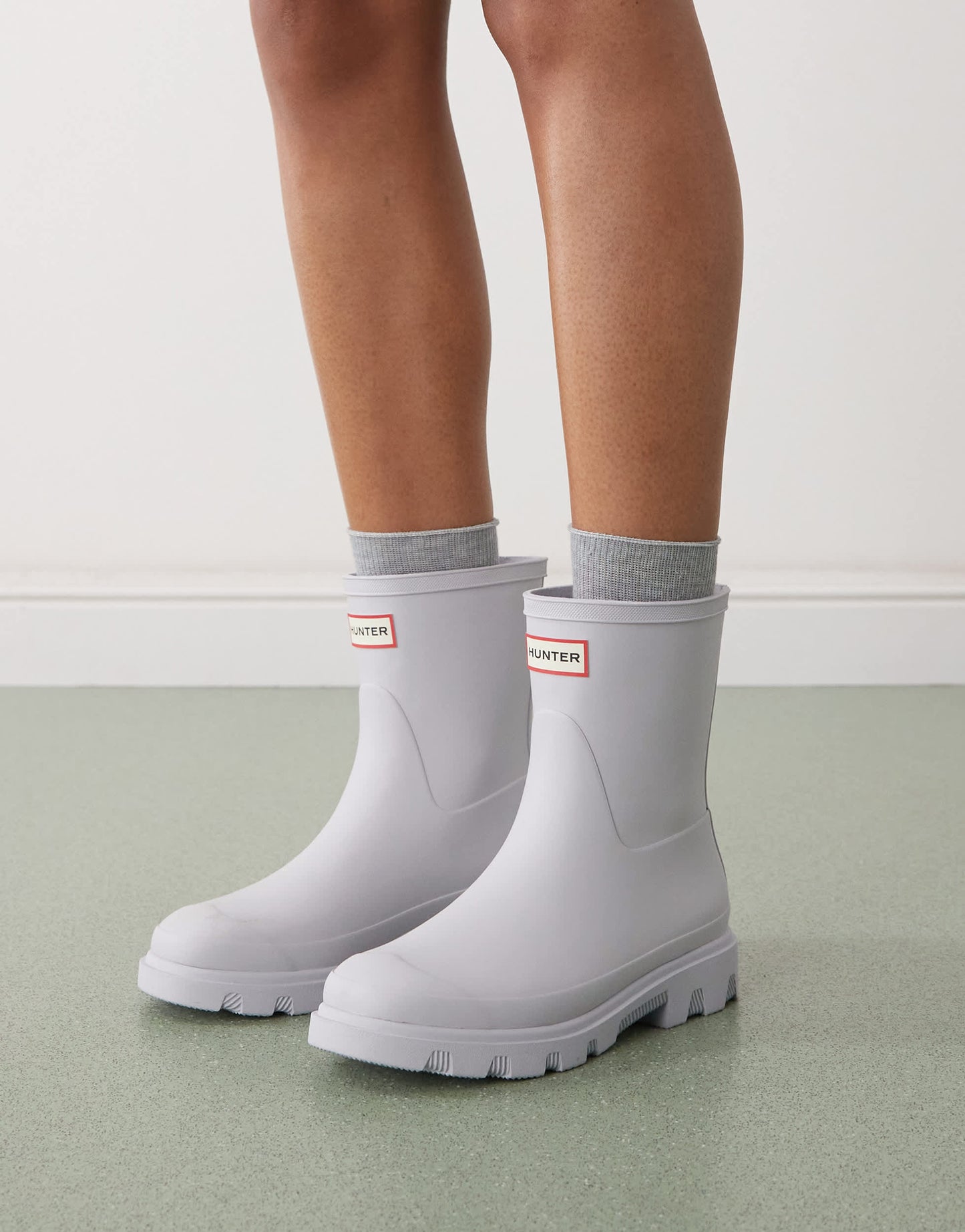 Hunter Downpour short wellington boots in light blue