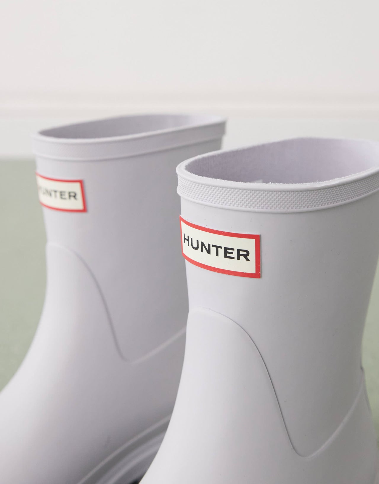 Hunter Downpour short wellington boots in light blue