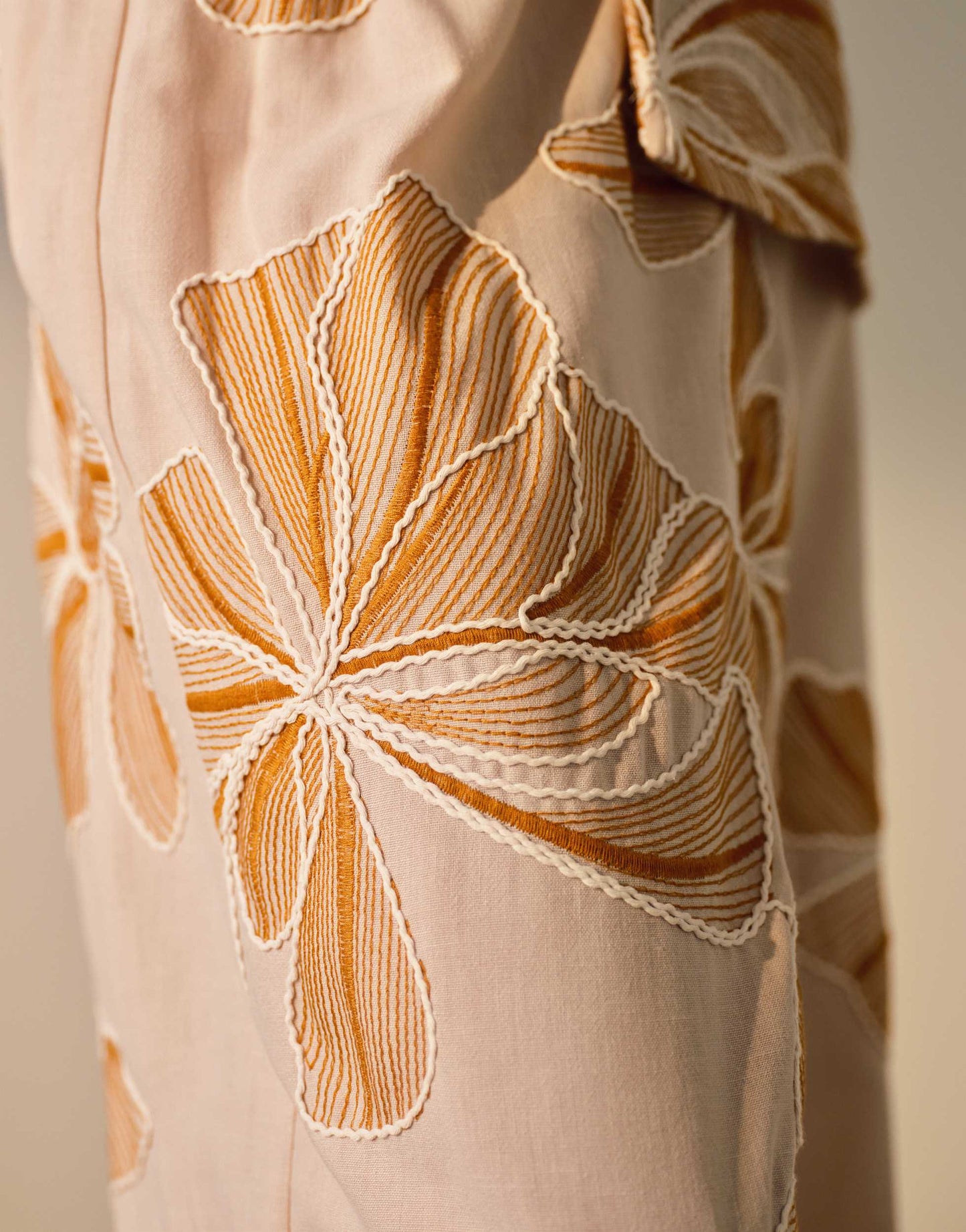 Topshop co ord low rise linen stitch detail floral trouser in brown